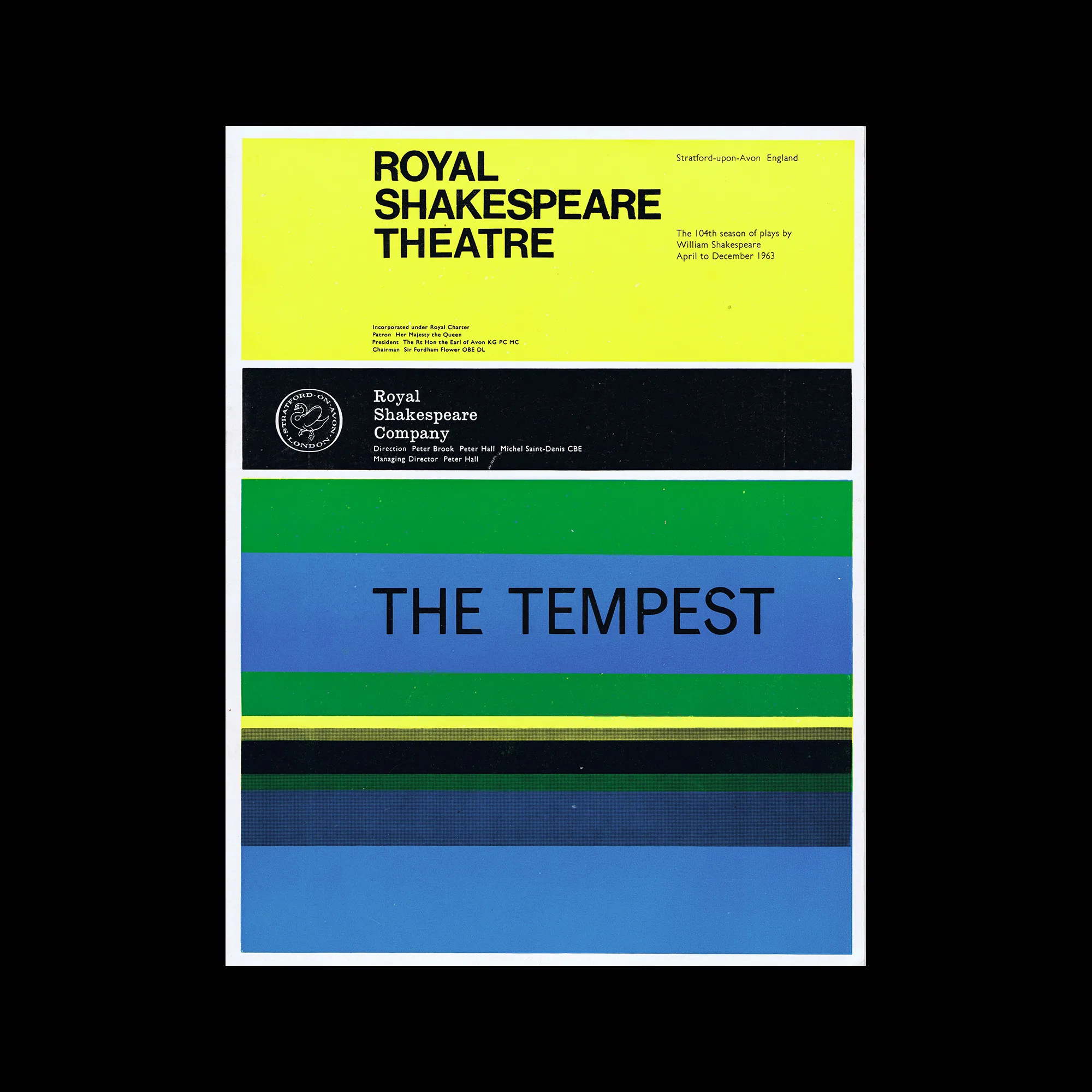 The Tempest, Programme, Royal Shakespeare Theatre, 1963. Design by George Mayhew