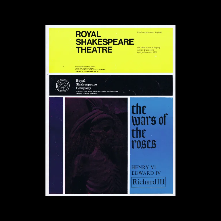 The War Of The Roses - Richard III, Programme, Royal Shakespeare Theatre, 1963. Design by George Mayhew
