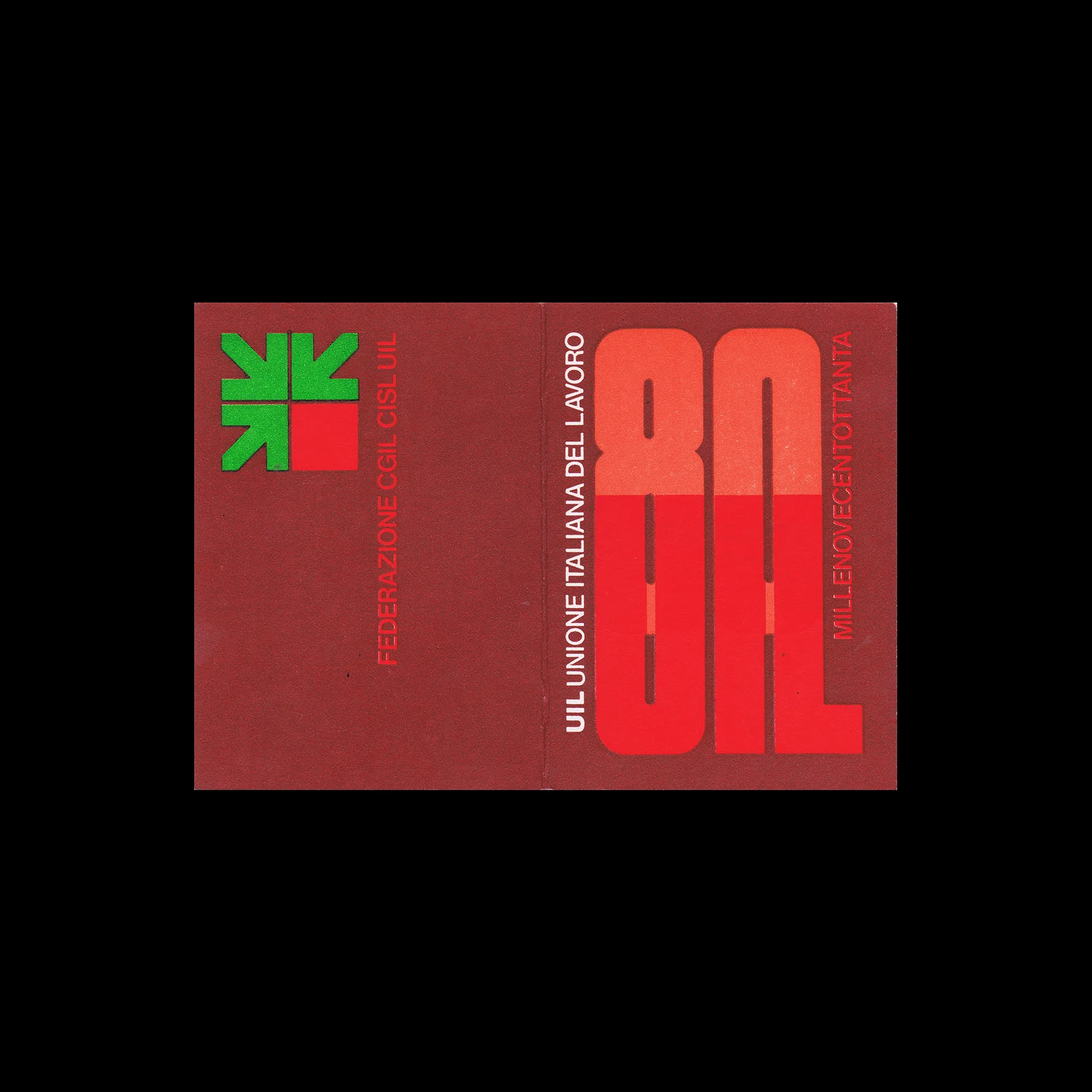 UIL (Unione Italiana Del Lavoro), Trade Union Card, 1980