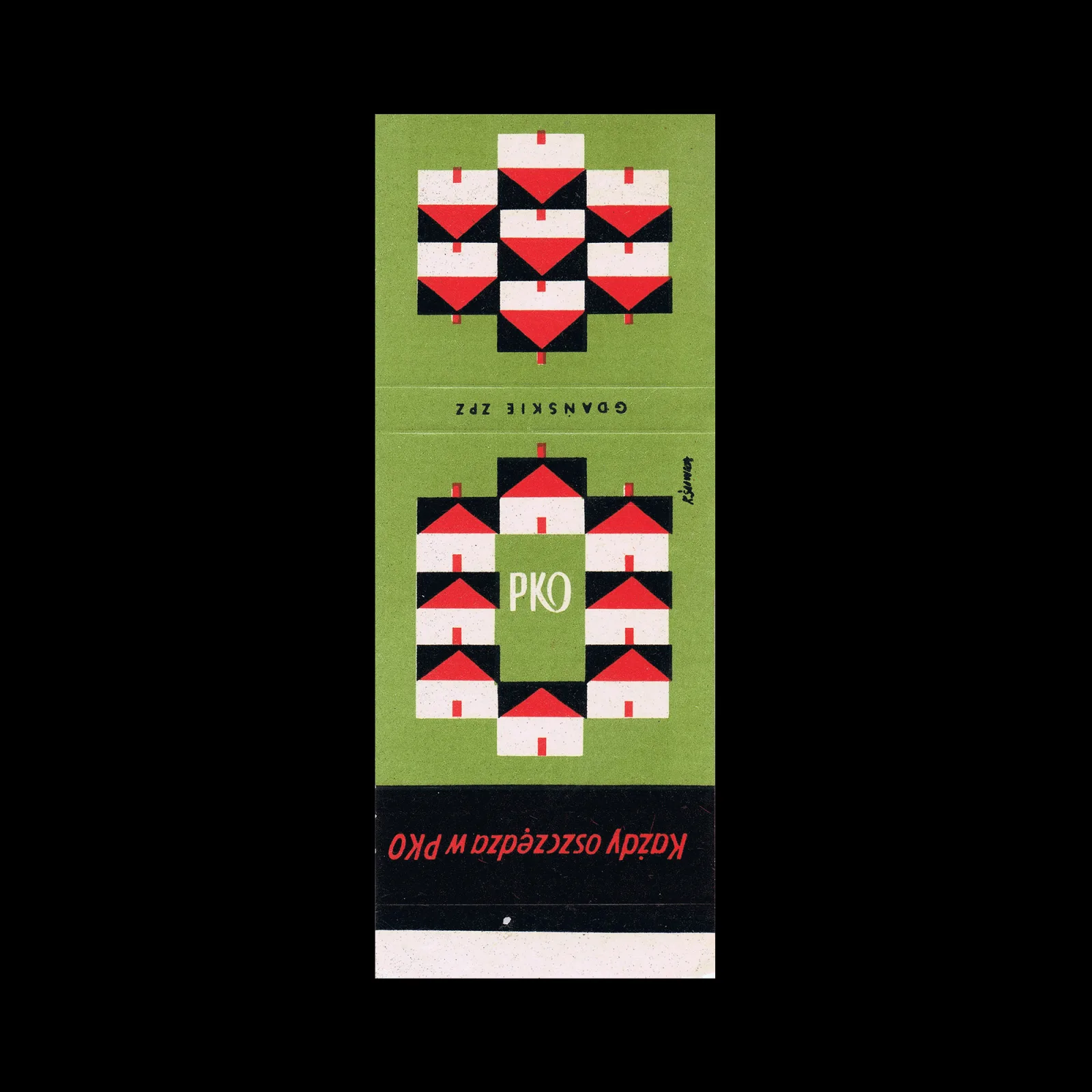 PKO (Powszechna Kasa Oszczędności) Bank, Polish Matchbox Label, c.1960s
