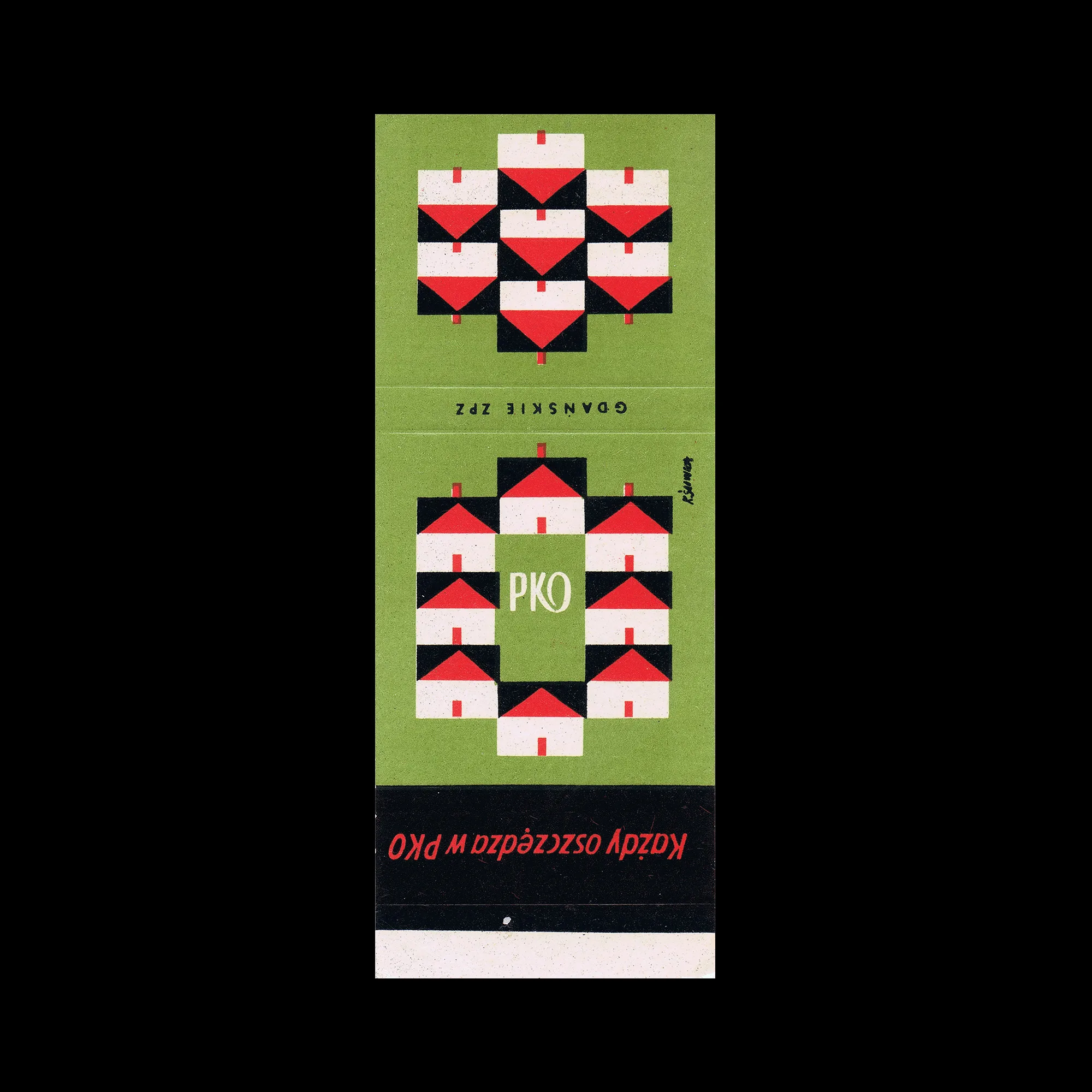 PKO (Powszechna Kasa Oszczędności) Bank, Polish Matchbox Label, c.1960s 1 PKO (Powszechna Kasa Oszczędności) Bank, Polish Matchbox Label, c.1960s