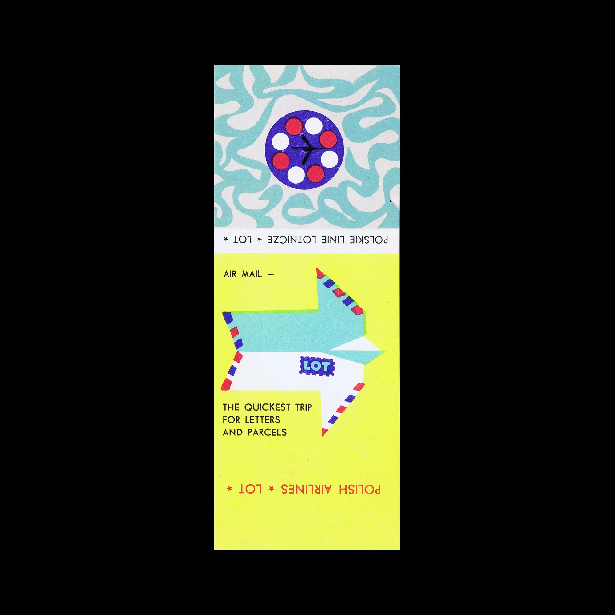 The Quickest Trip for Letters. Polish Airlines LOT, Polish Matchbox Label, 1969 1 The Quickest Trip for Letters. Polish Airlines LOT, Polish Matchbox Label, 1969