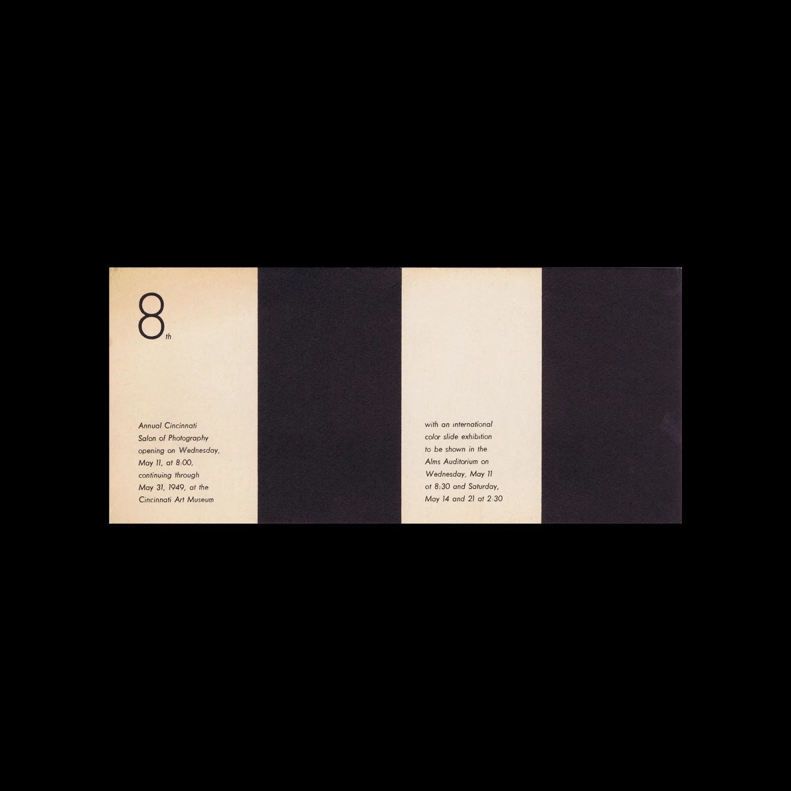 Annual Cincinnati Salon of Photography, Invitation, Cincinnati Art Museum, 1949
