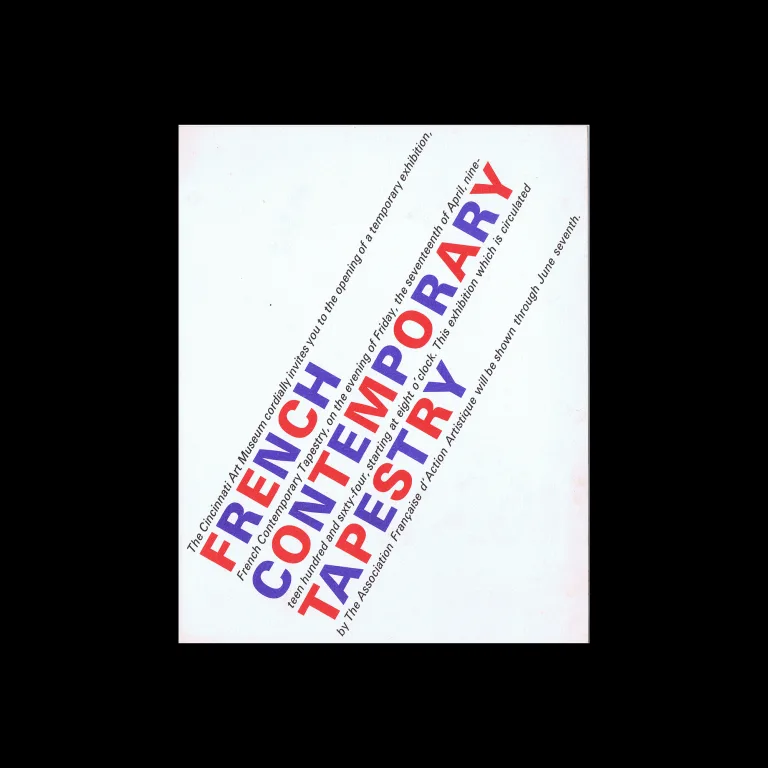 French Contemporary Tapestry Cincinnati Art Museum, 1964. Designed by Noel Martin