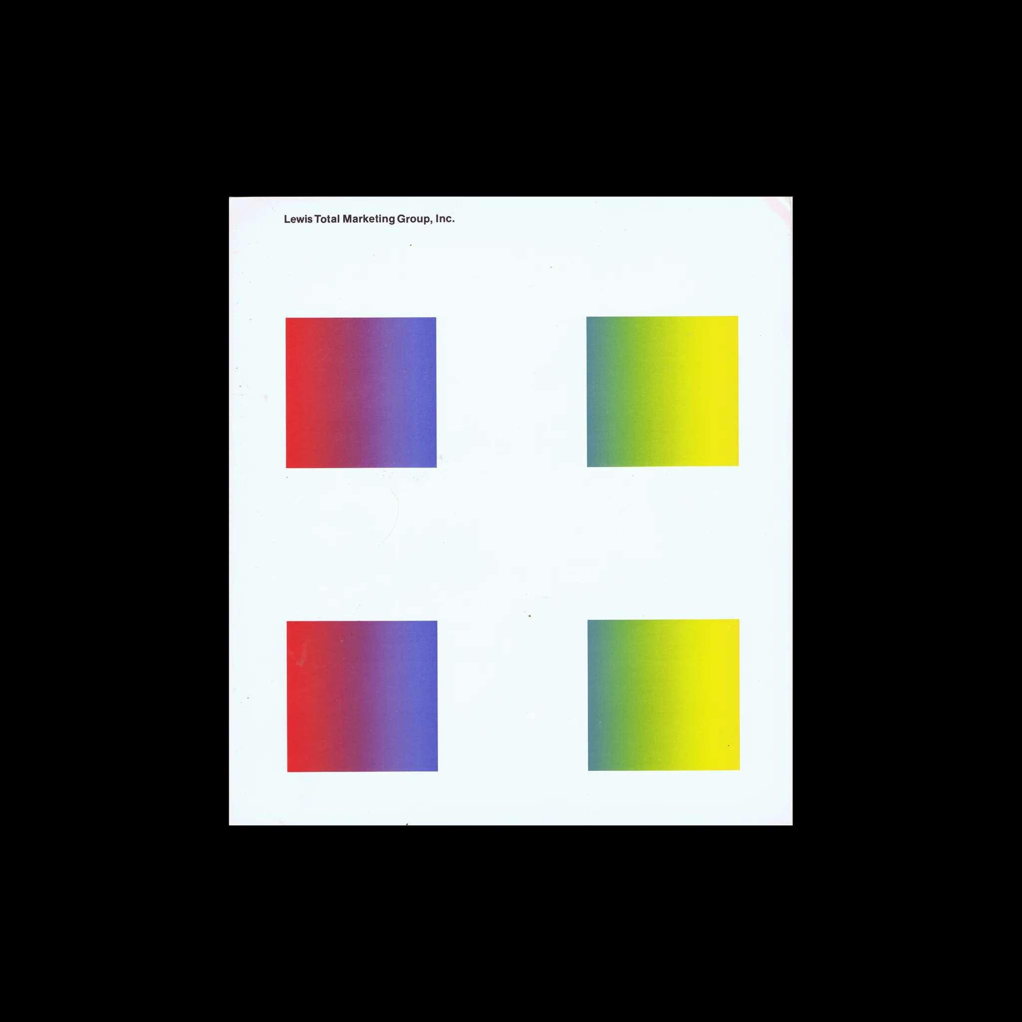 Lewis Total Marketing Group, Inc. Brochure, c.1972. Designed by Lopez Salpeter, Inc (Richard Lopez and Robert Salpeter)