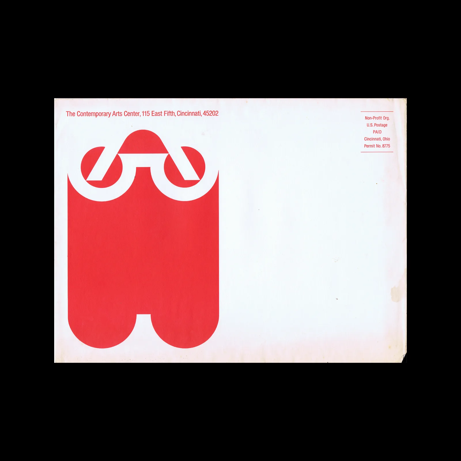 The Contemporary Arts Center, Printed Envelope, c. 1970
