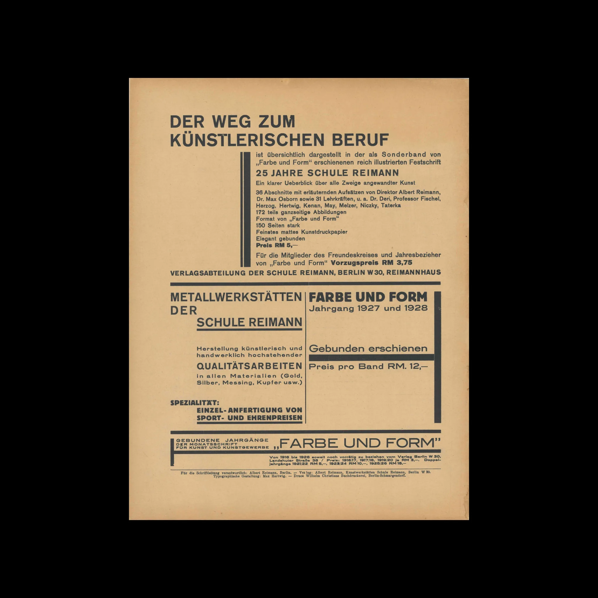Farbe und Form, Monatsschrift fur kunst und Kunstgewerbe, 14 Jahrgang, Heft 3, 1929 2 Farbe und Form, Monatsschrift fur kunst und Kunstgewerbe, 14 Jahrgang, Heft 3, 1929