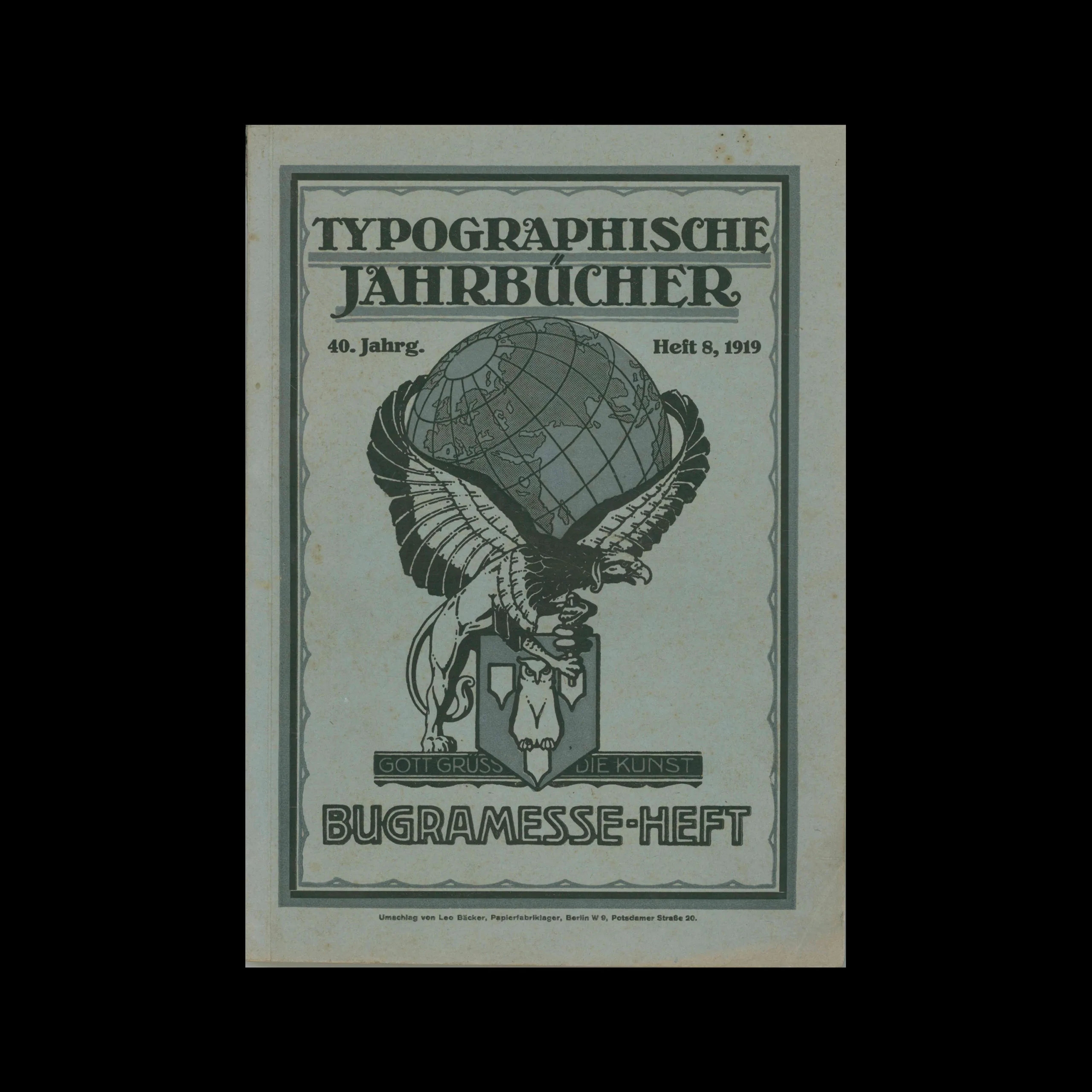 Typographische Jahrbücher, 40 Jahrg., Heft 08, 1919 1 Typographische Jahrbücher, 40 Jahrg., Heft 08, 1919
