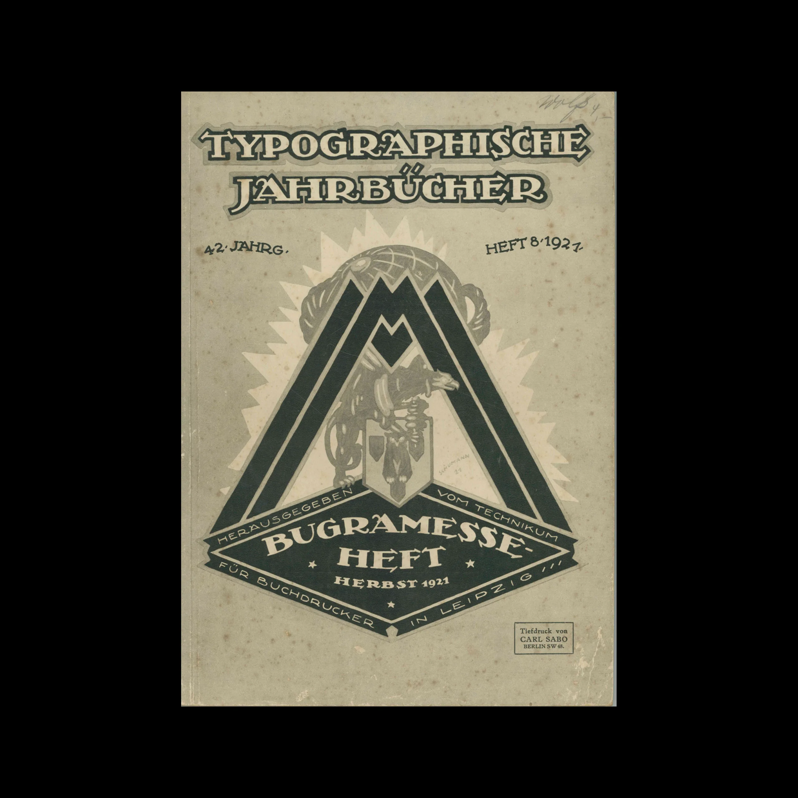 Typographische Jahrbücher, 42 Jahrg., Heft 08, 1921 1 Typographische Jahrbücher, 42 Jahrg., Heft 08, 1921