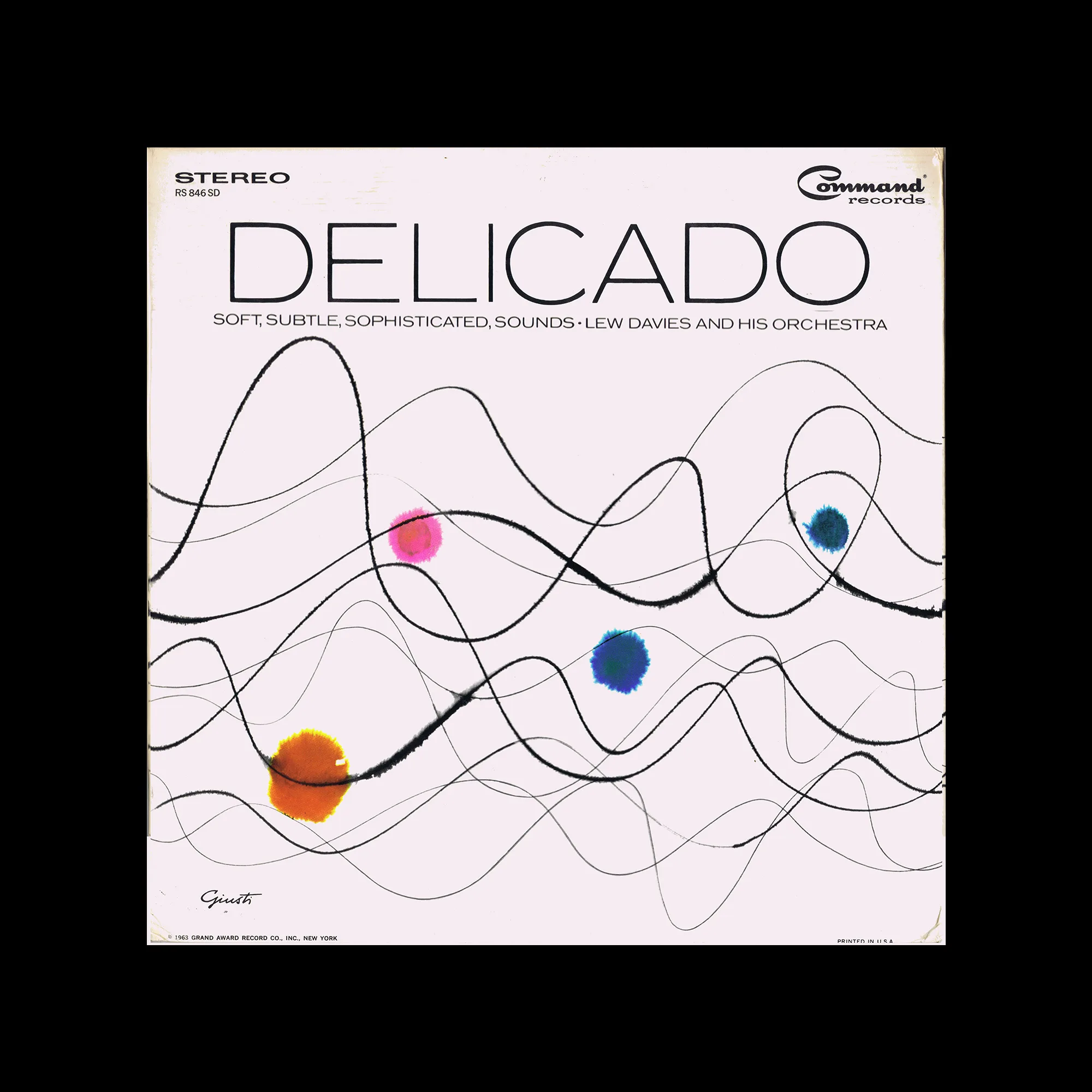 Lew Davies And His Orchestra – Delicado, Command Records, New York, 1963. Cover design by George Giusti