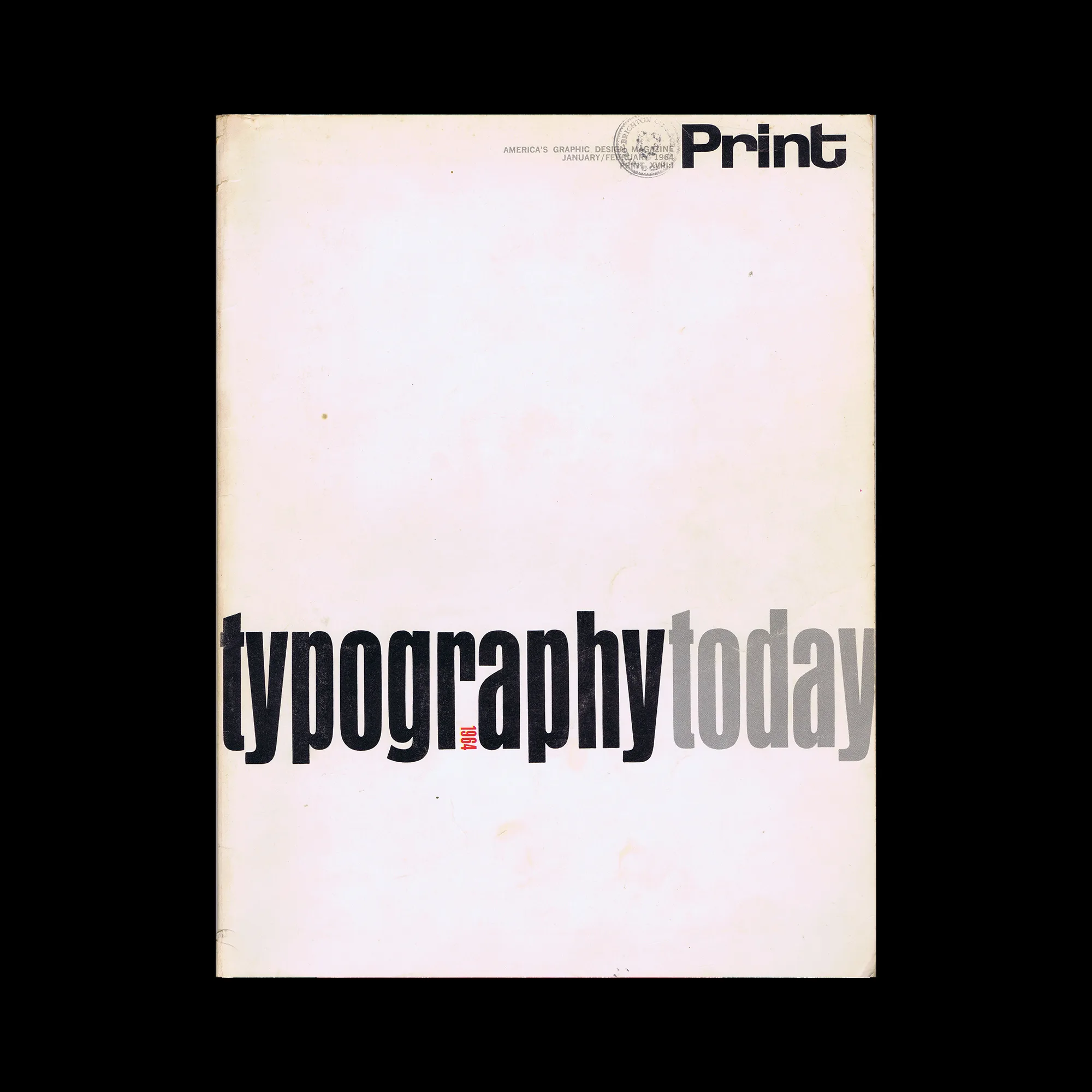 Print, America's Graphic Design Magazine, Vol 18, 01, 1964. Cover design by Andrew P. Kner