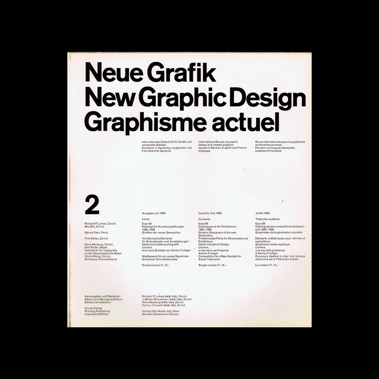 Neue Grafik / New Graphic Design / Graphisme actuel – No.02, 1959