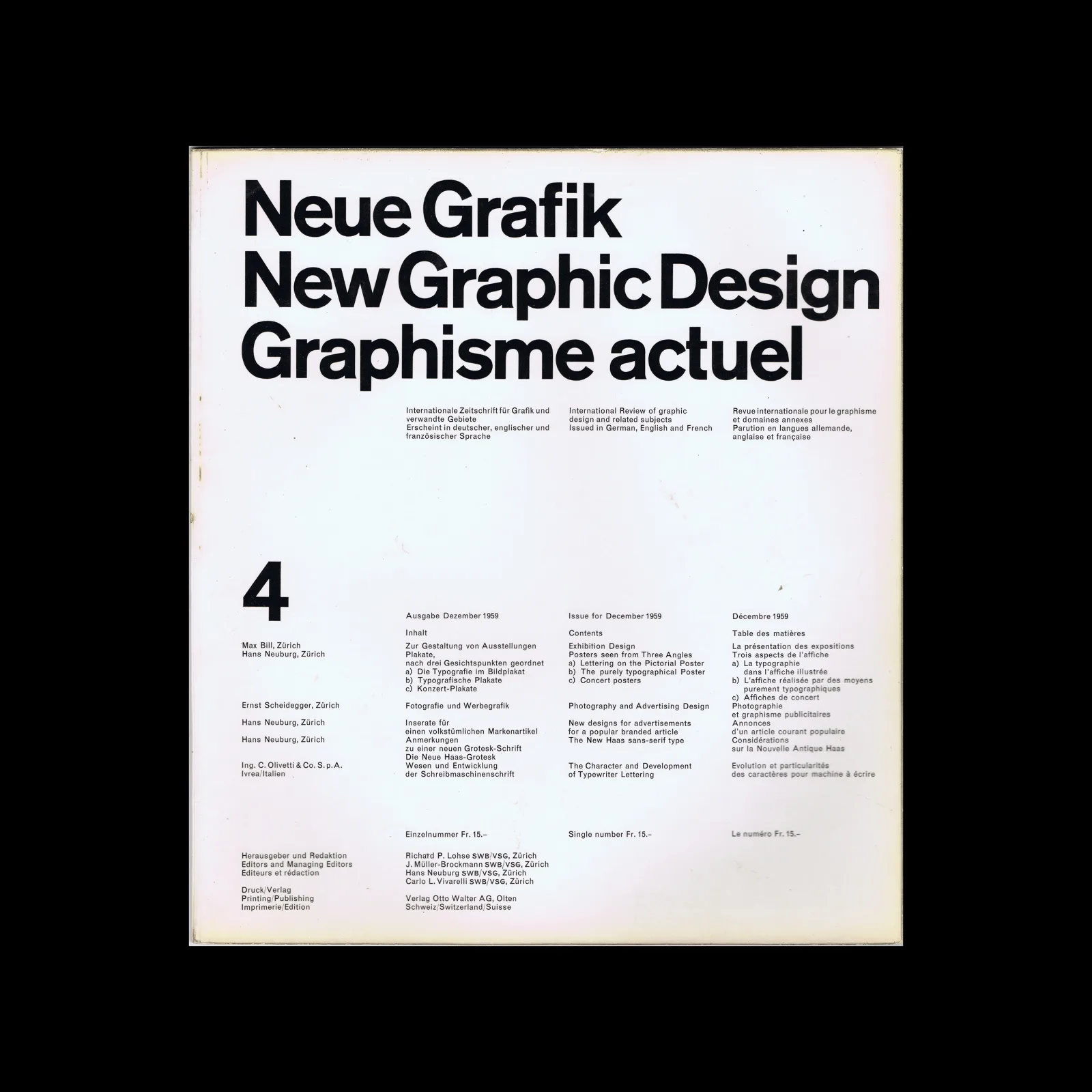 Neue Grafik / New Graphic Design / Graphisme actuel – No.04, 1959