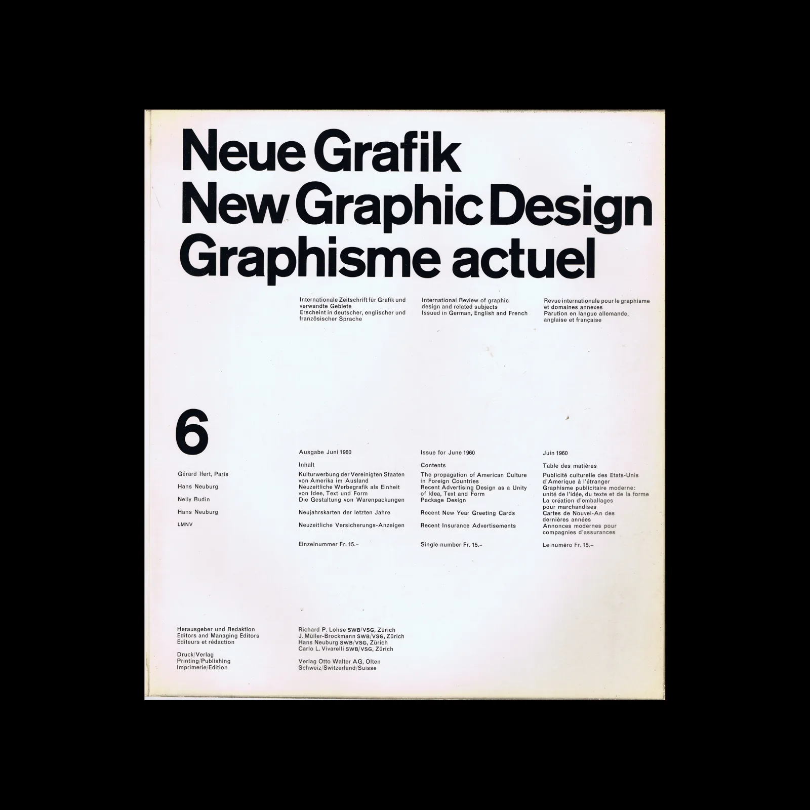 Neue Grafik / New Graphic Design / Graphisme actuel – No.06, 1960