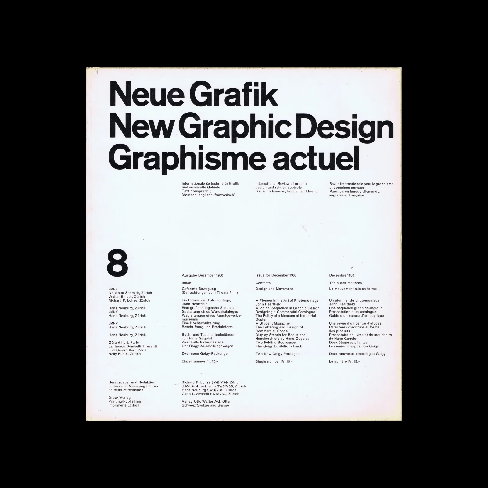 Neue Grafik / New Graphic Design / Graphisme actuel – No.08, 1960