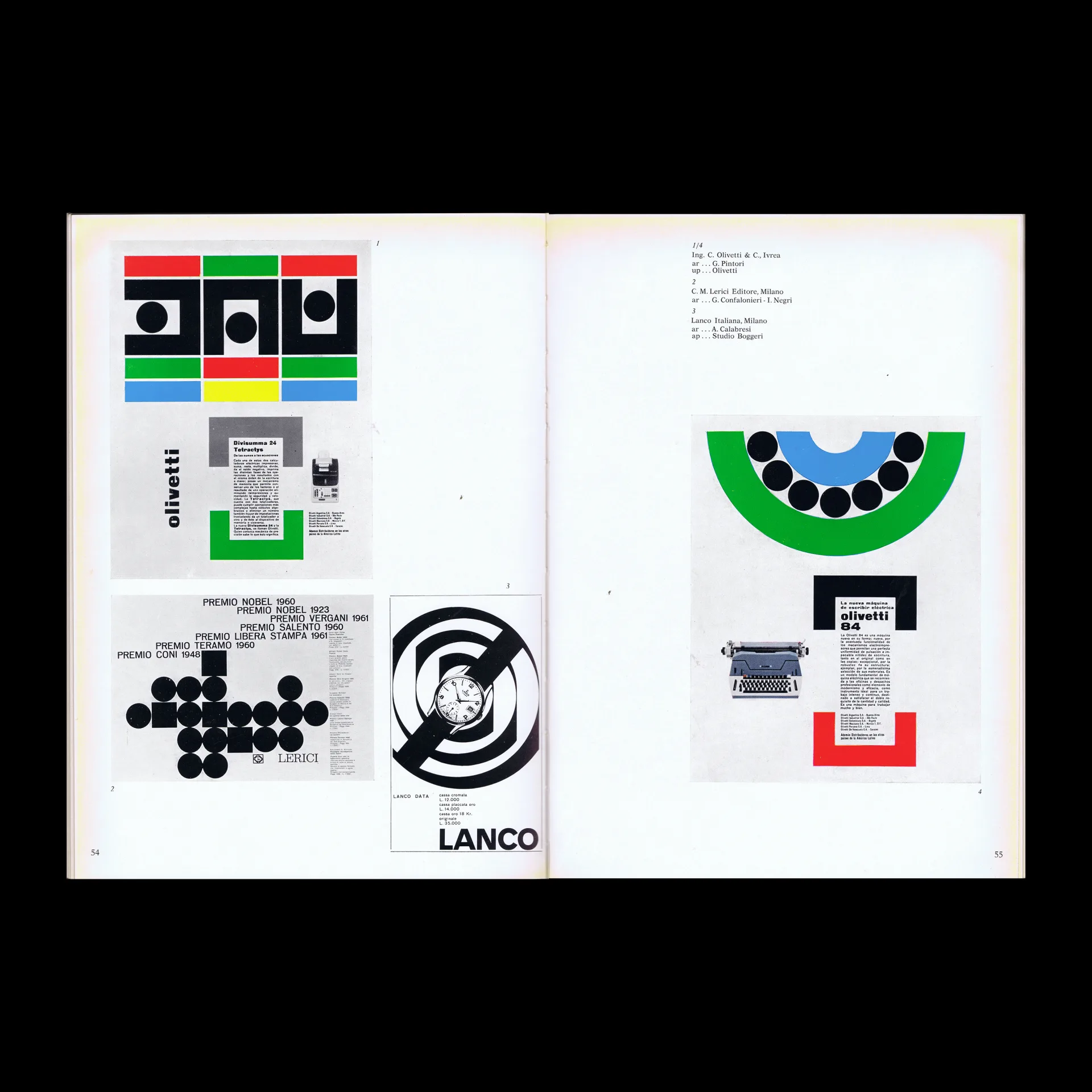 Pubblicità in Italia 1962-63, L’Ufficio Moderno, Milano, 1962
