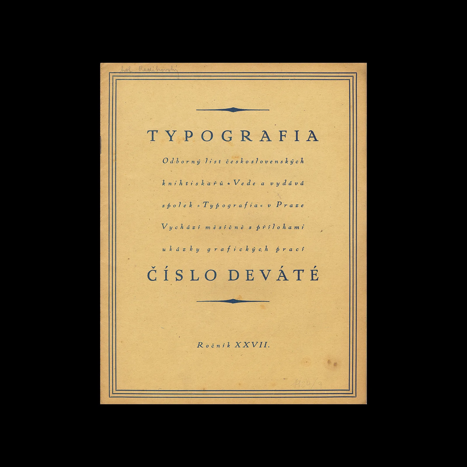 Typografia, ročník 27, 09, 1920