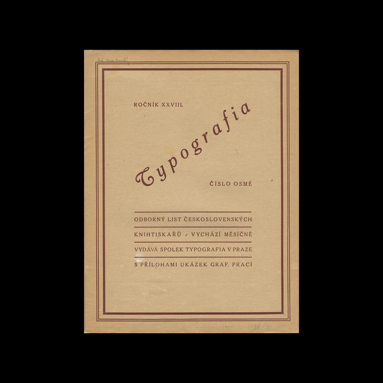 Typografia, ročník 28, 08, 1921