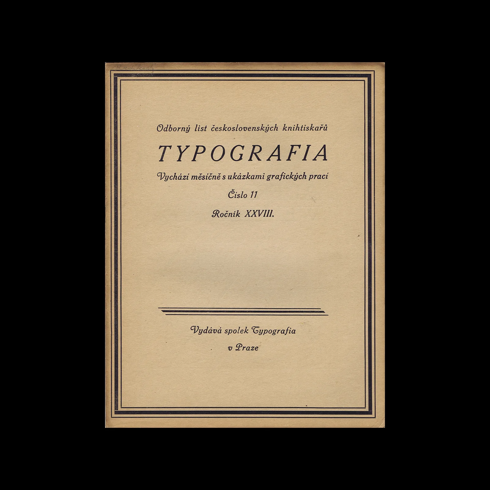 Typografia, ročník 28, 11, 1921