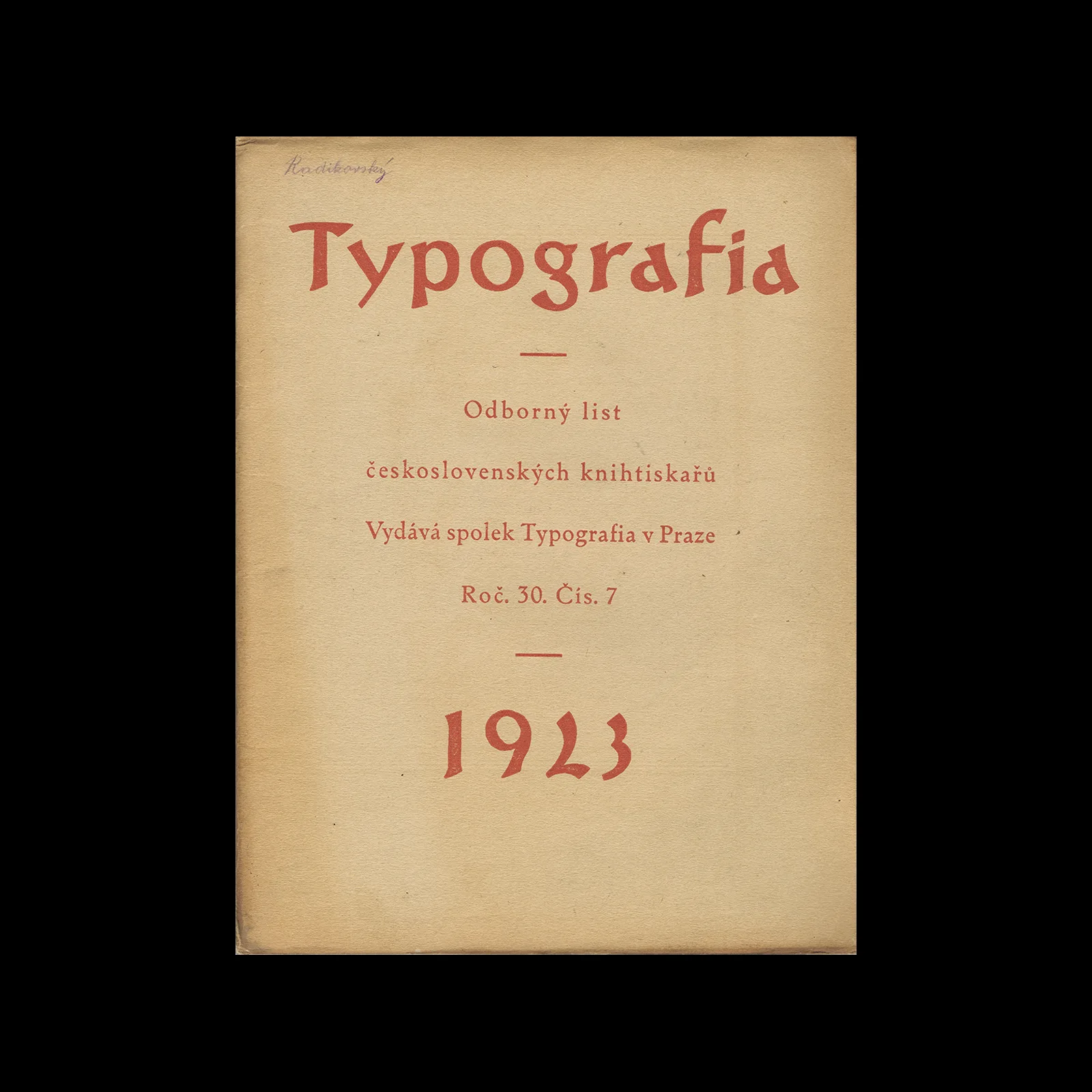Typografia, ročník 30, 07, 1923
