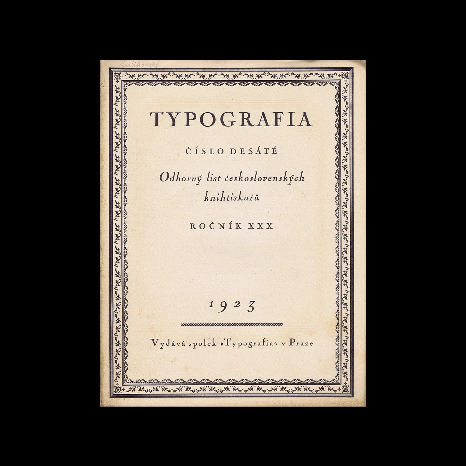 Typografia, ročník 30, 10, 1923