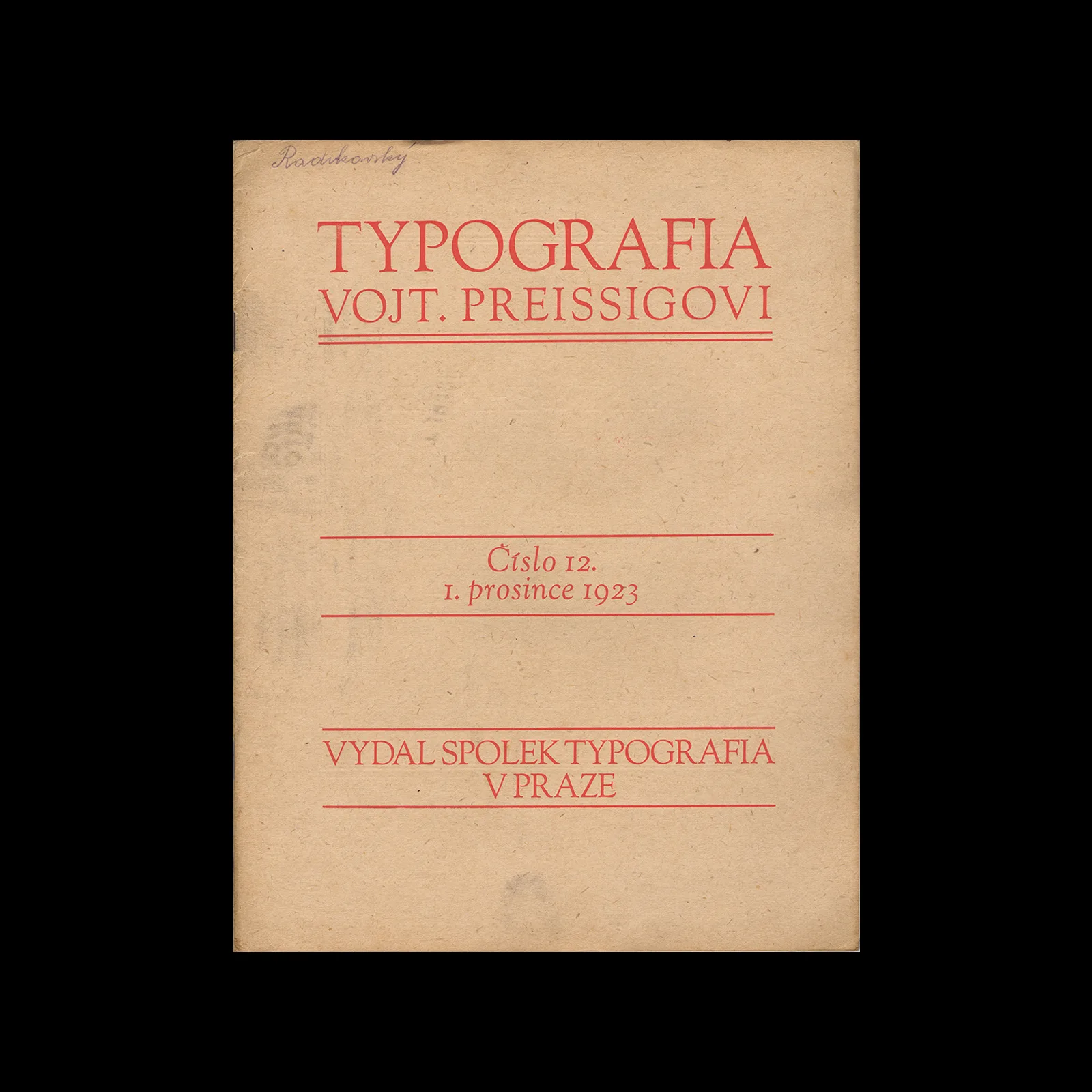 Typografia, ročník 30, 12, 1923 - Design Reviewed