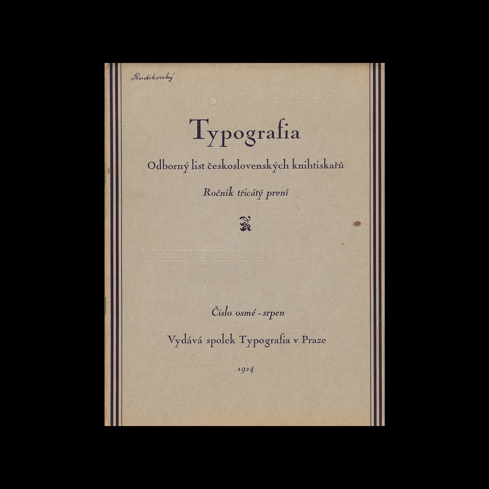 Typografia, ročník 31, 08, 1924