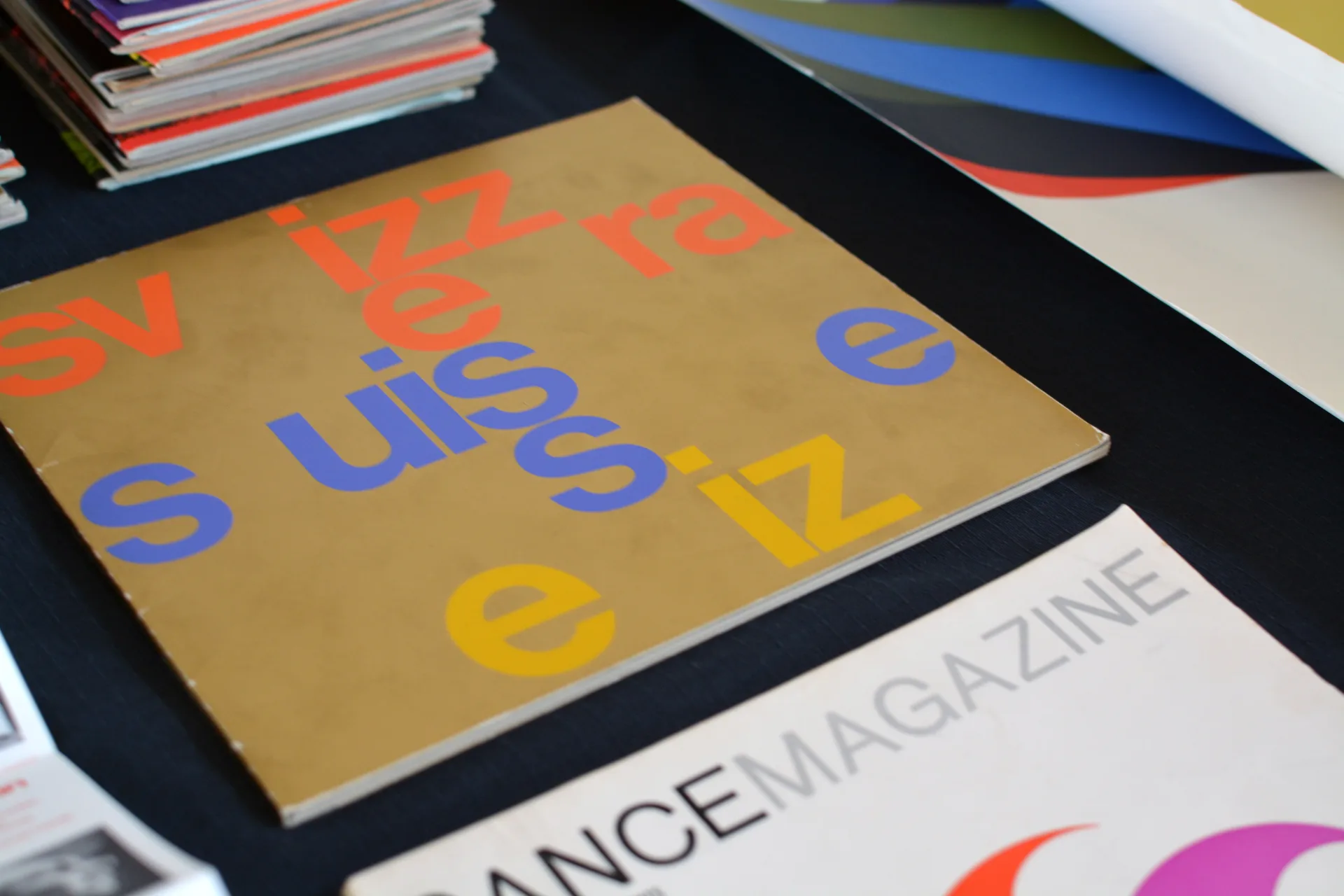 Colourful magazine covers on display