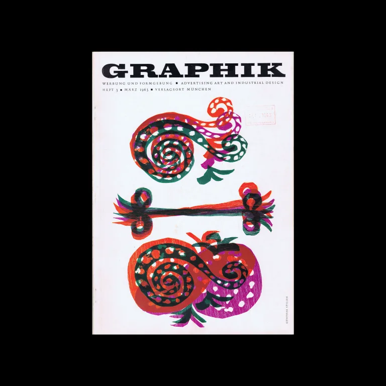 Graphik – Werbung + Formgebung, 03, 1963. Cover design by Günther Stiller