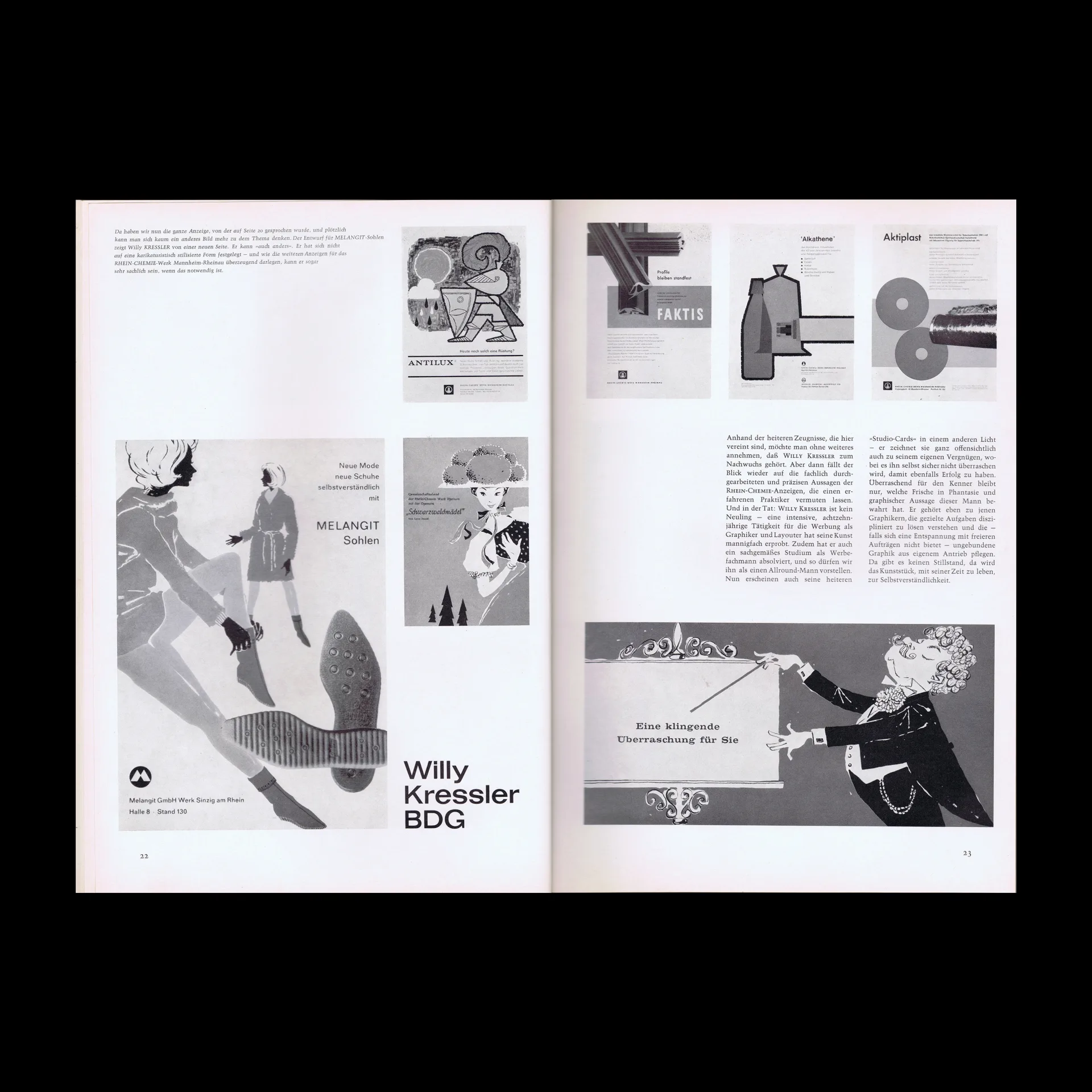 The work of Willy Kressler. Scanned from Graphik – Werbung + Formgebung, 12, 1964 