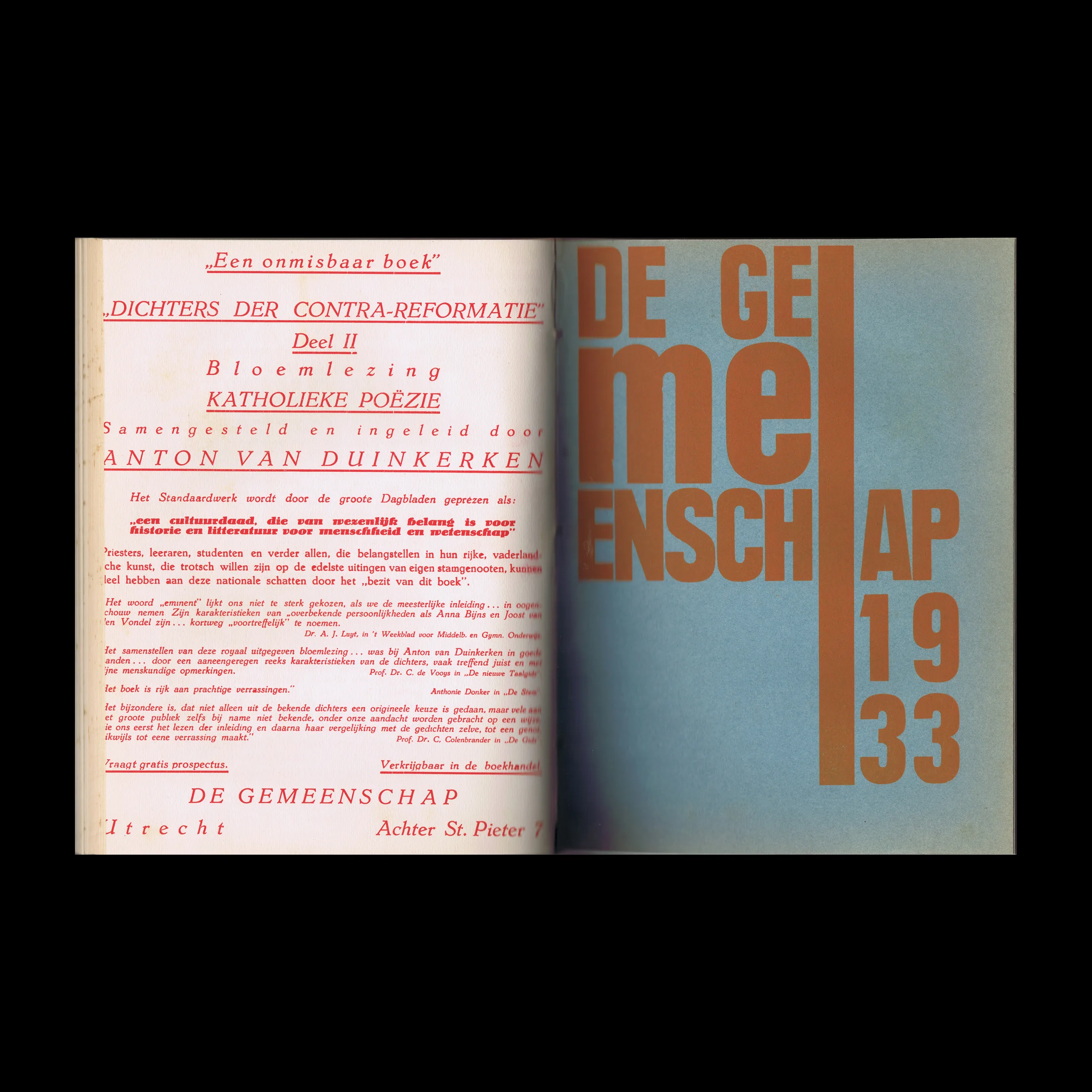 De Gemeenschap, Vol 9, Bound Year, 1933
