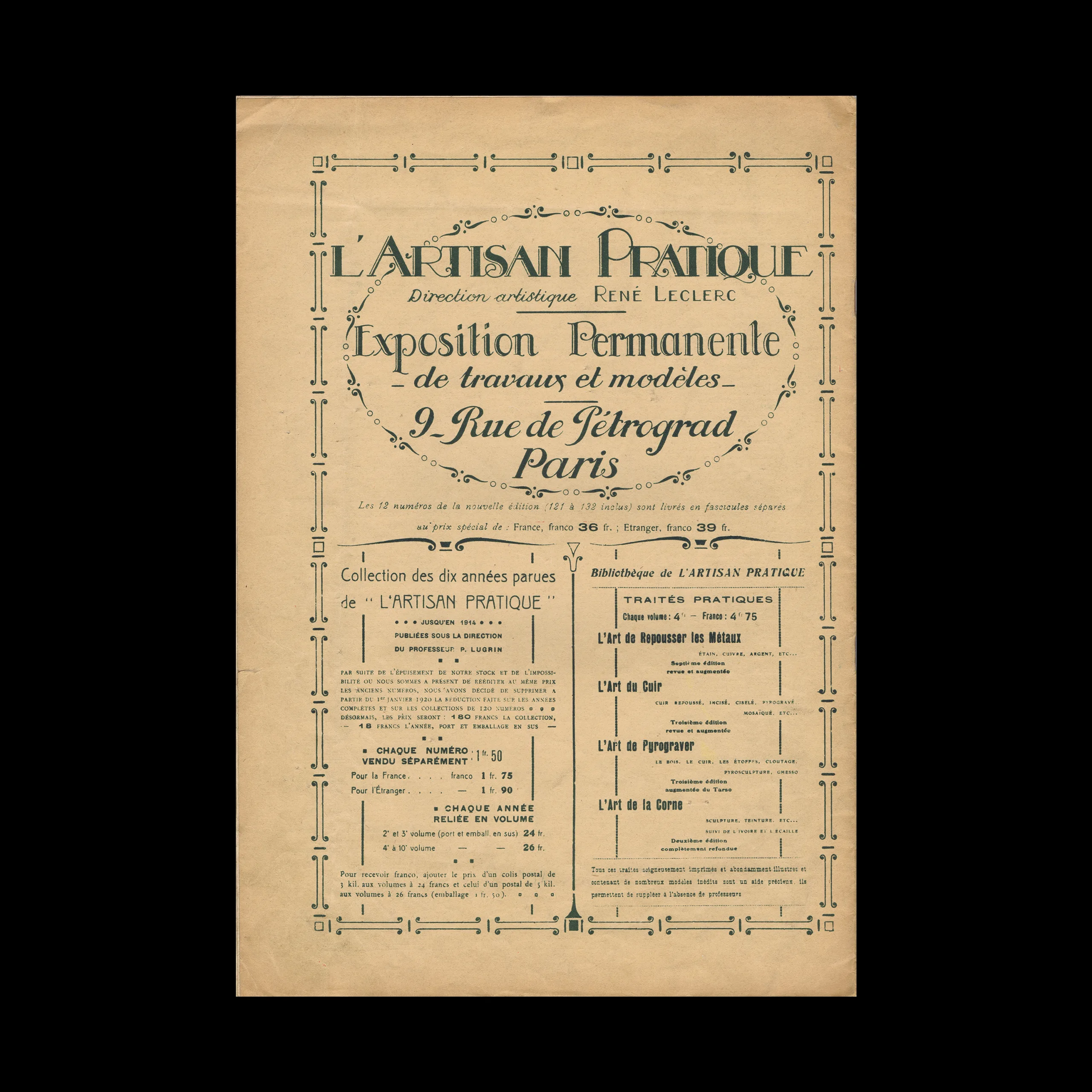 L’artisan Pratique, Douzirme Anner — No. 133, Juilet 1920