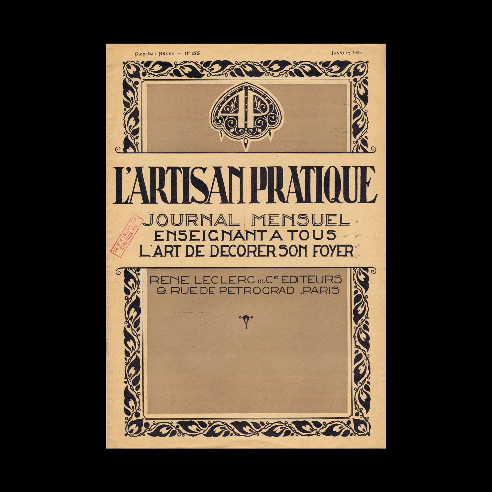 L’artisan Pratique, Seizième Année – No 175, Janvier 1924