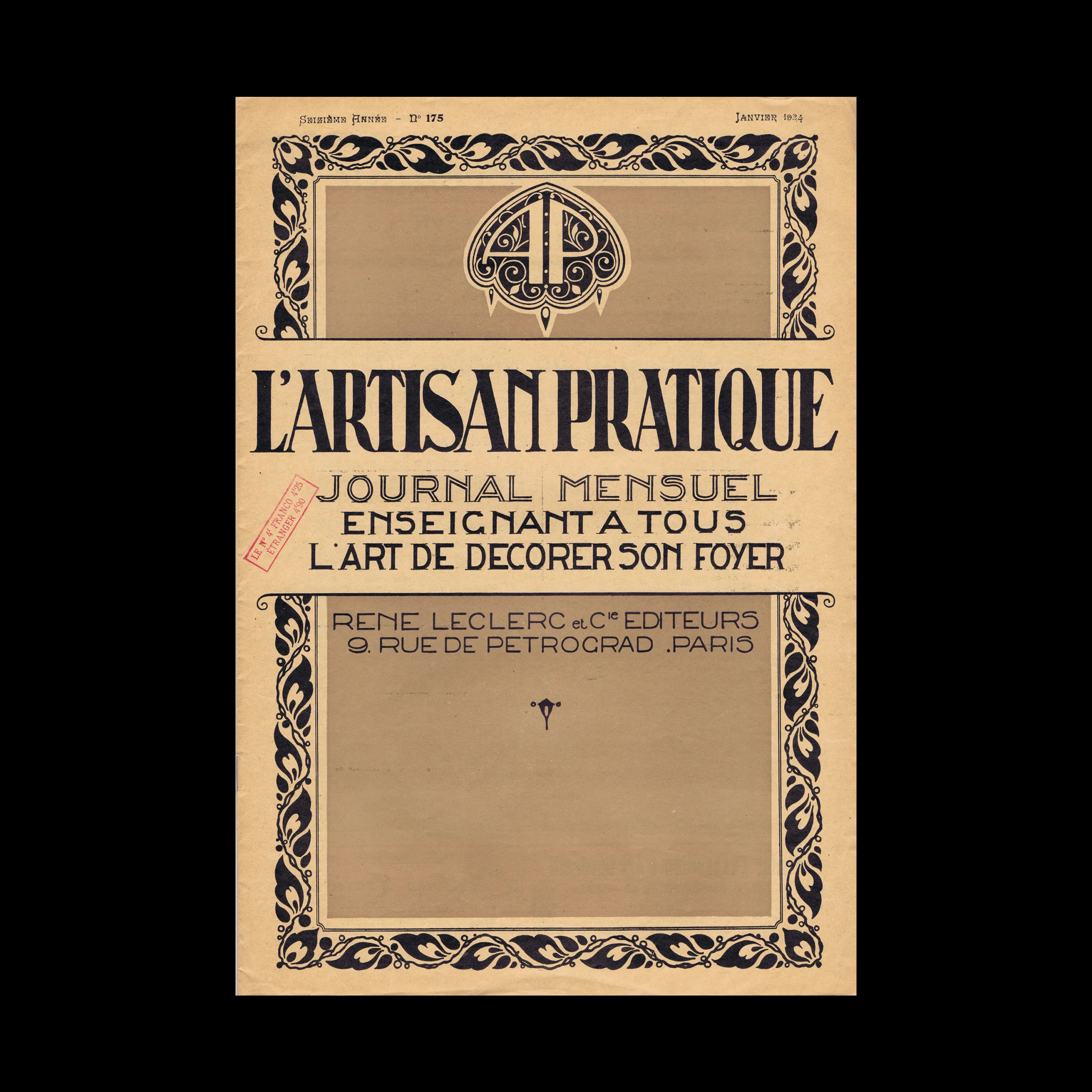 L’artisan Pratique, Seizième Année – No 175, Janvier 1924