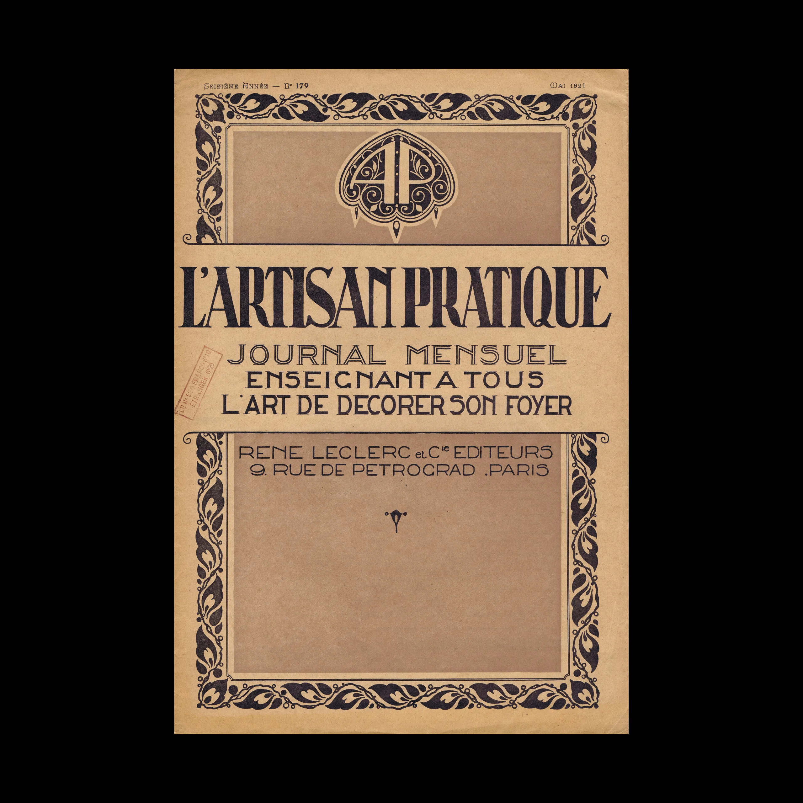 L’artisan Pratique, Seizième Année – No 179, Mai 1924