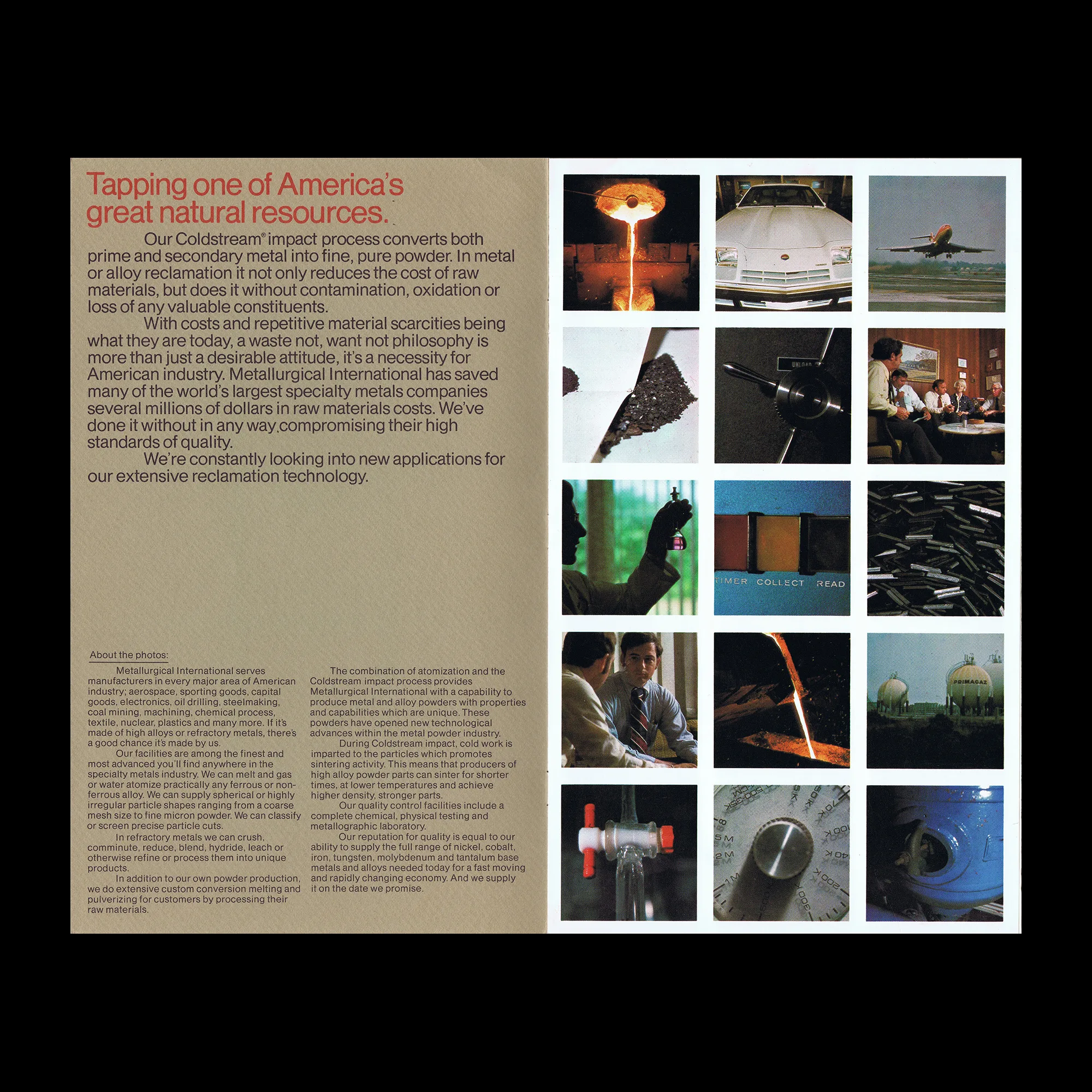 Metallurgical International, Corporate Brochure, c. mid 1970s. Designed by Robert (Bob) Salpeter