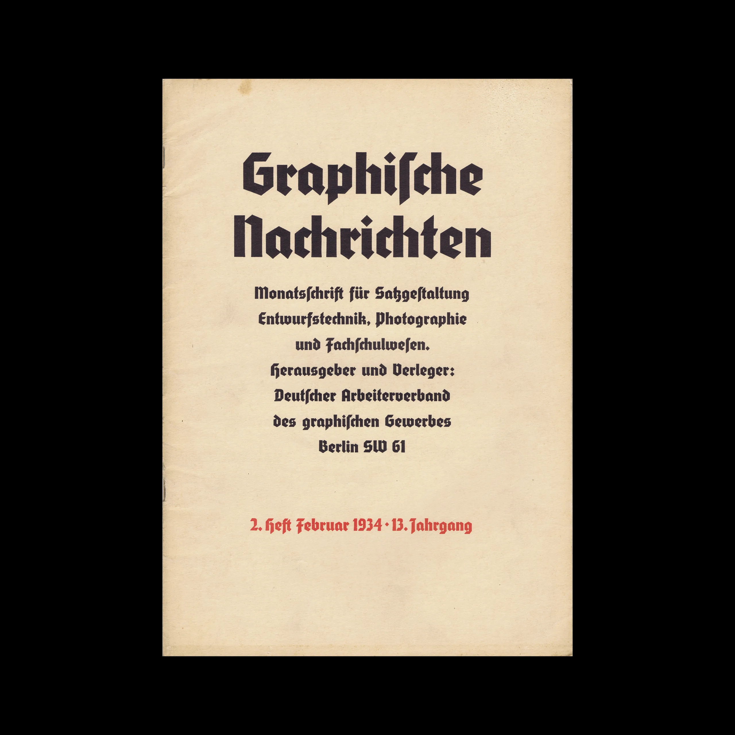 Graphische Nachrichten, Vol 13, February 1934
