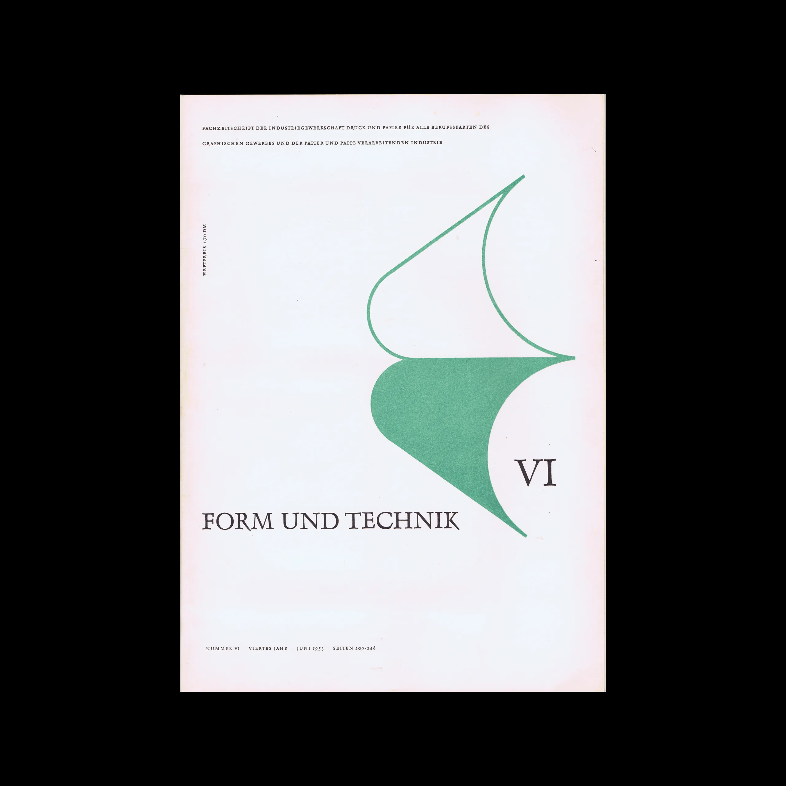 Form und Technik, Vol 04, No. 06, June 1953. Cover design by Heinz Polter