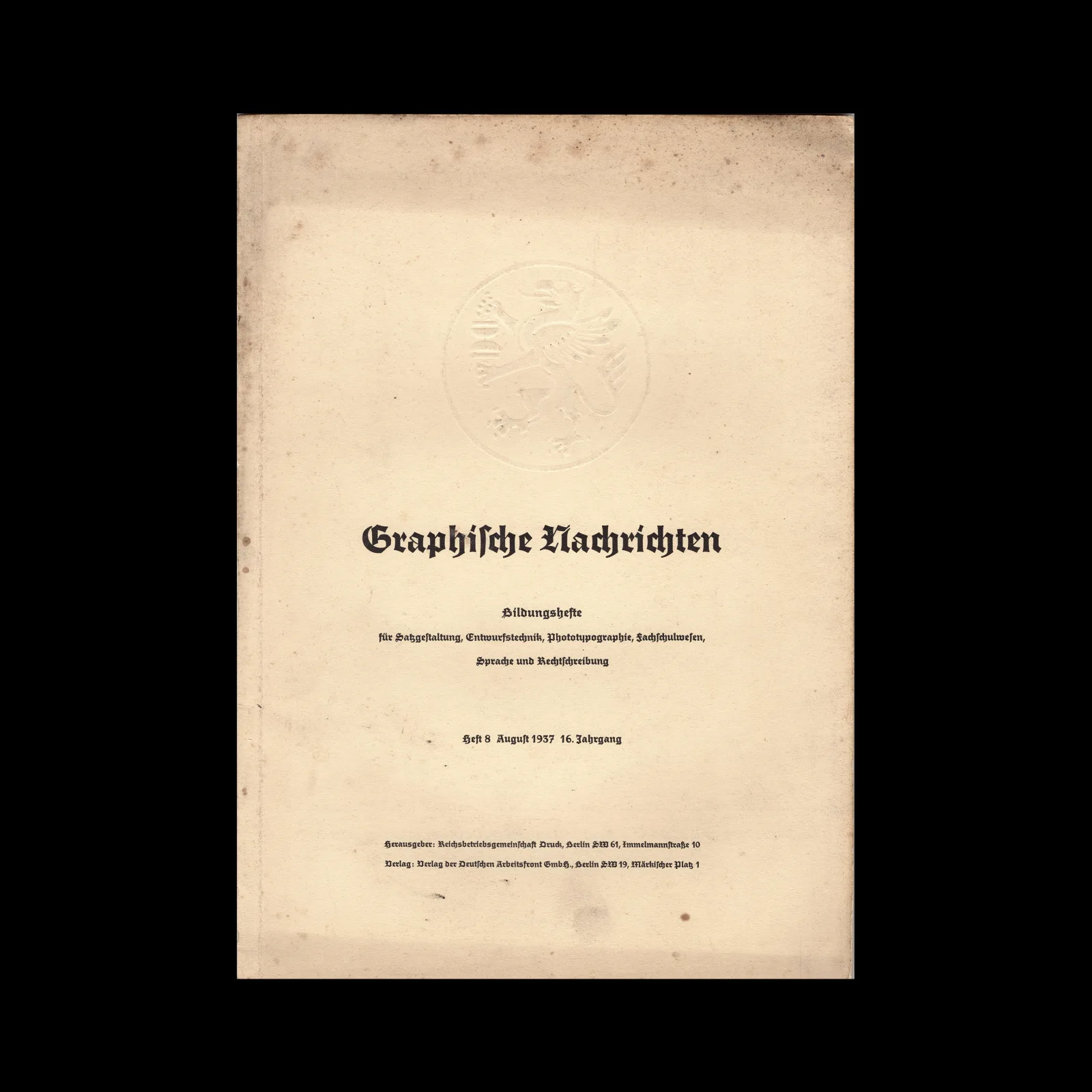 Graphische Nachrichten, Vol 16, 08, August 1937