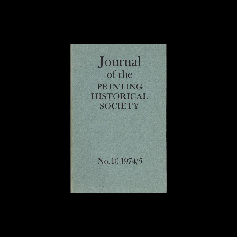 Journal of the Printing Historical Society, No 10, 1974/75