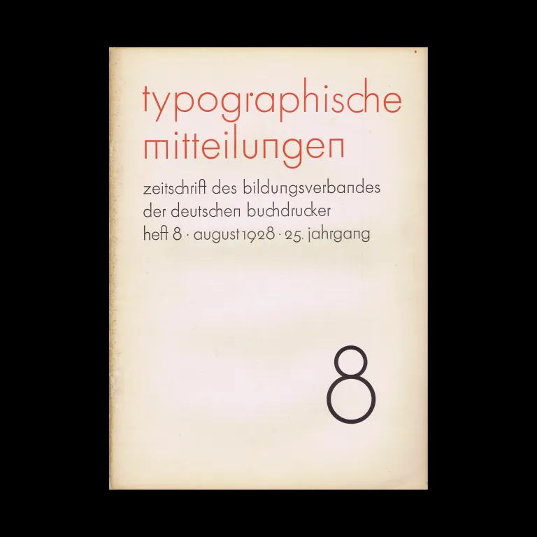 Typographische Mitteilungen, Vol 25, No 08, August 1928