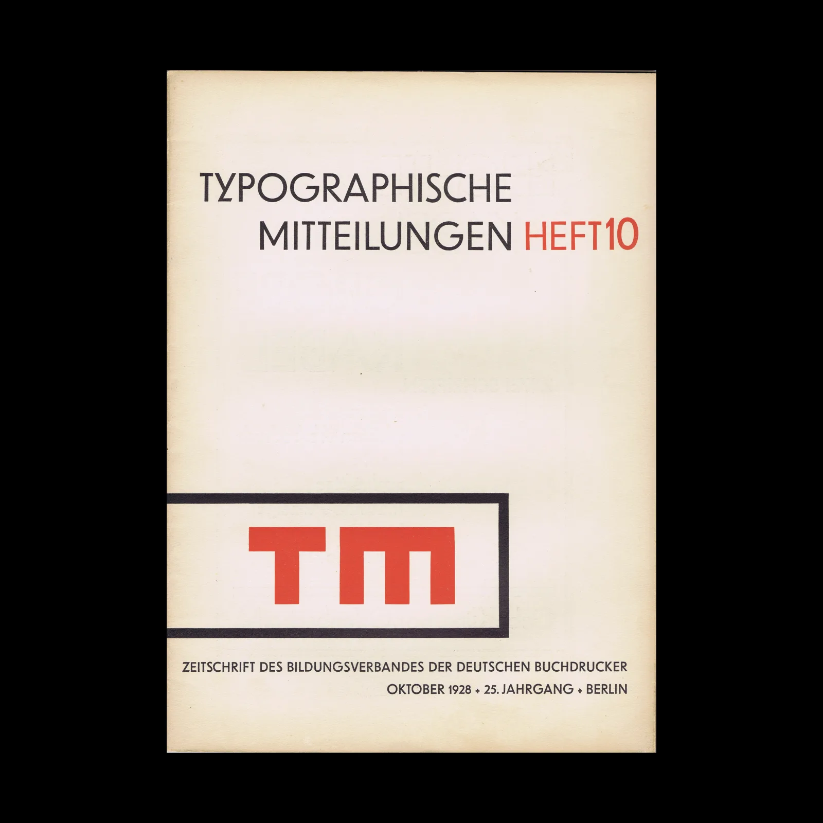Typographische Mitteilungen, Vol 25, No 10, October 1928