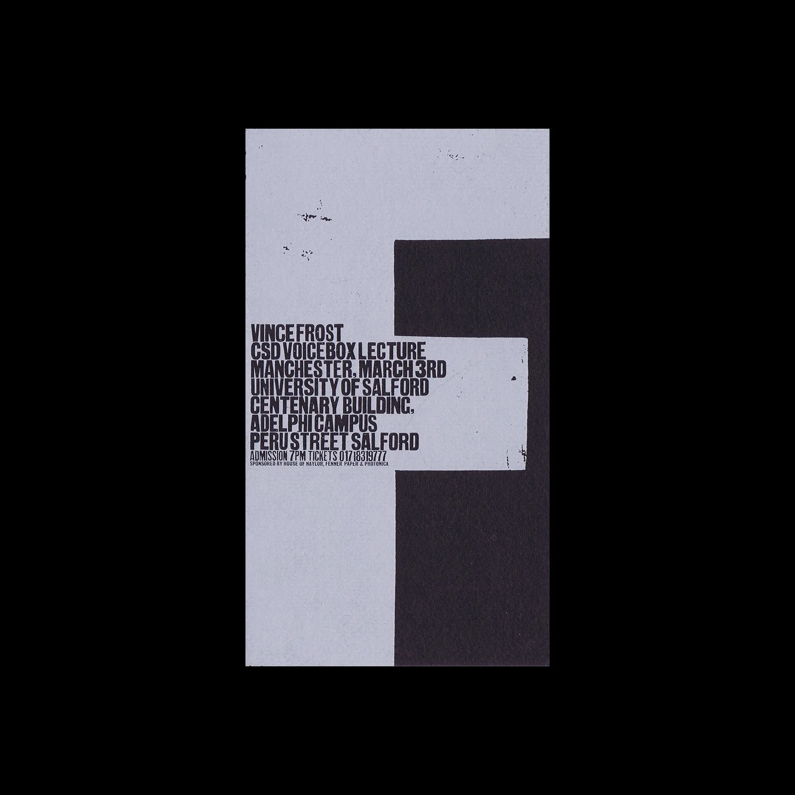 Vince Frost, CSD Voicebox Lecture, 1999