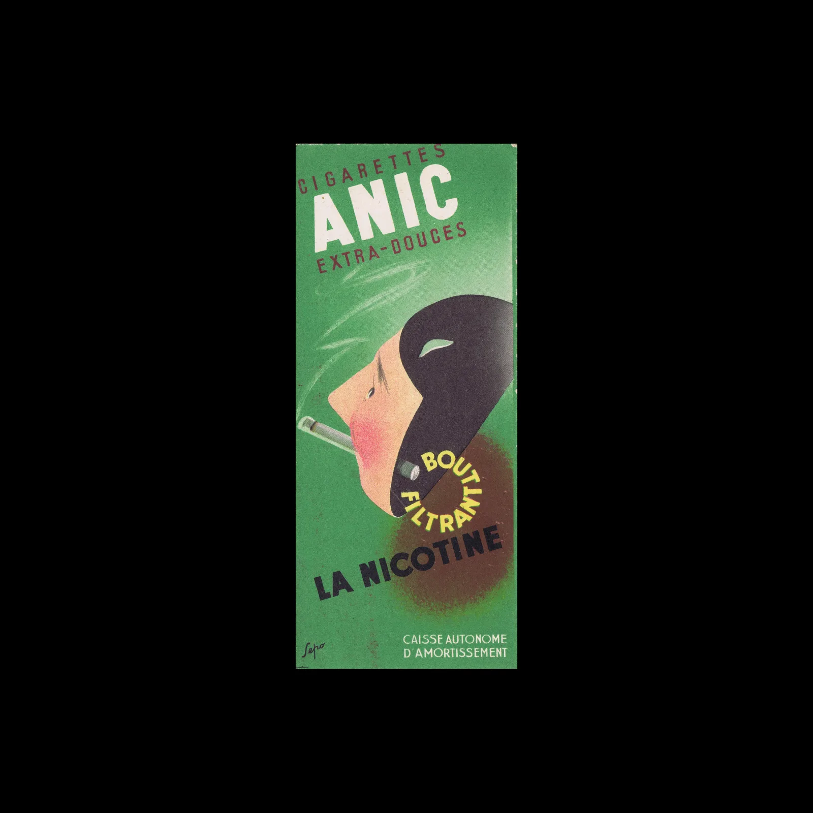 ANIC Extra-Douces Cigarettes and Casque d'Or Matches, Bookmark, c.1930