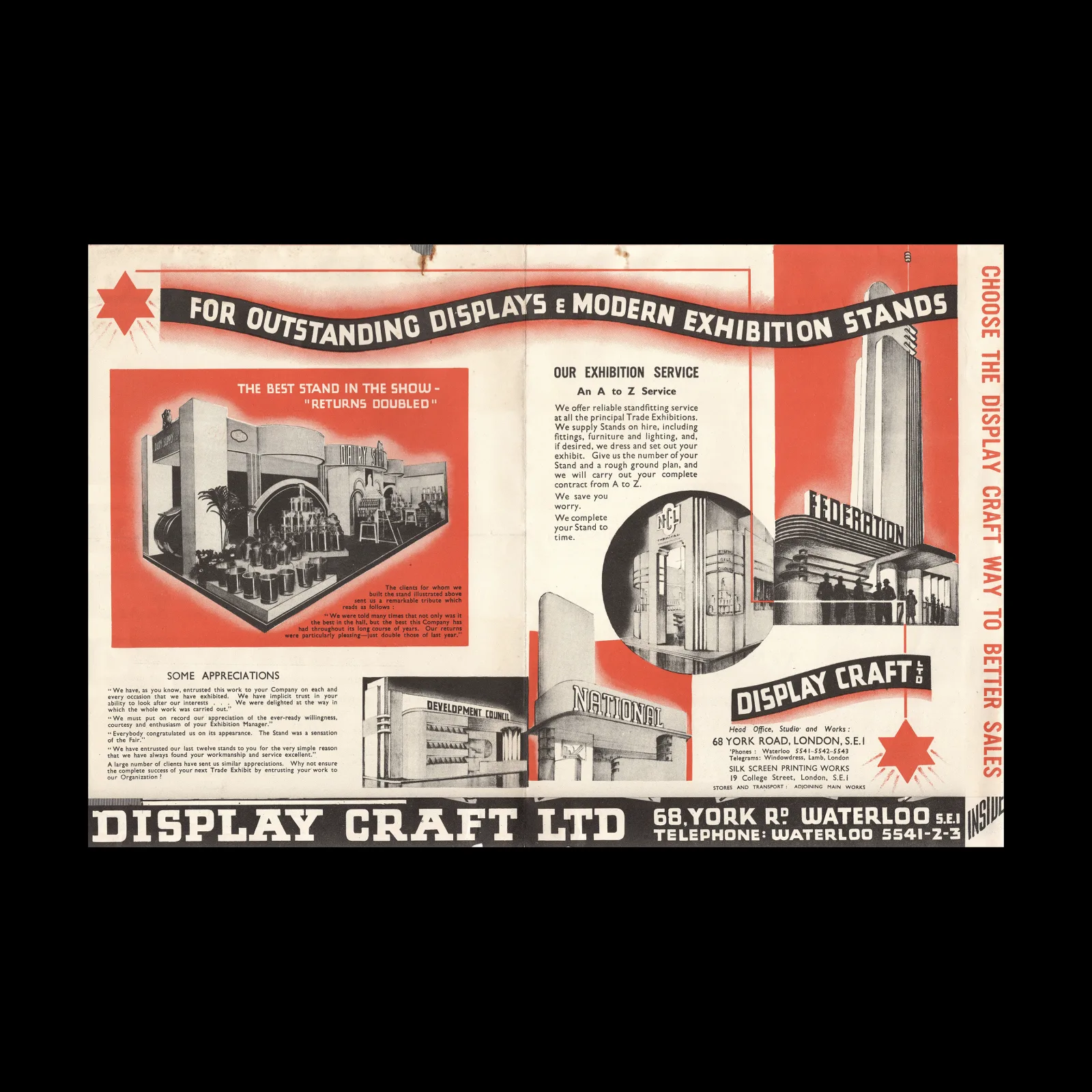 Display Craft Ltd, Letter and Poster, c. 1937