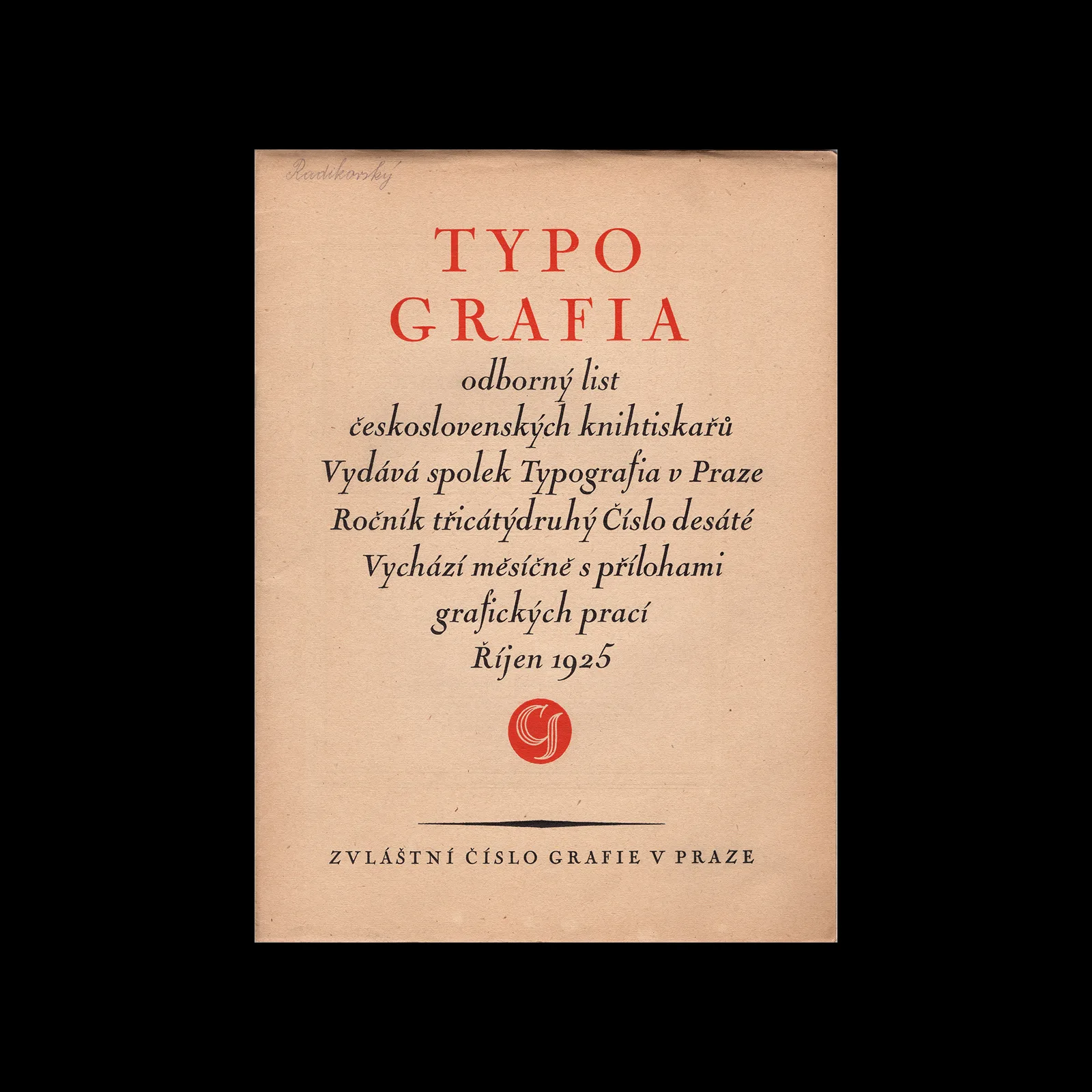 Typografia, ročník 32, 10, 1925