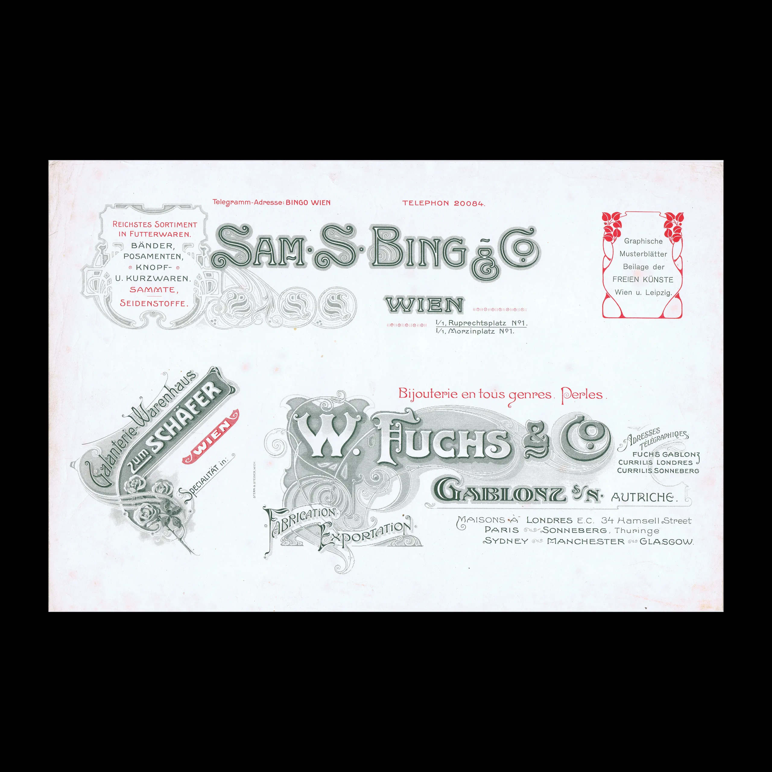 Commercial Identity Specimens for Viennese Businesses, c.1900–1905 1 Commercial Identity Specimens for Viennese Businesses, c.1900–1905