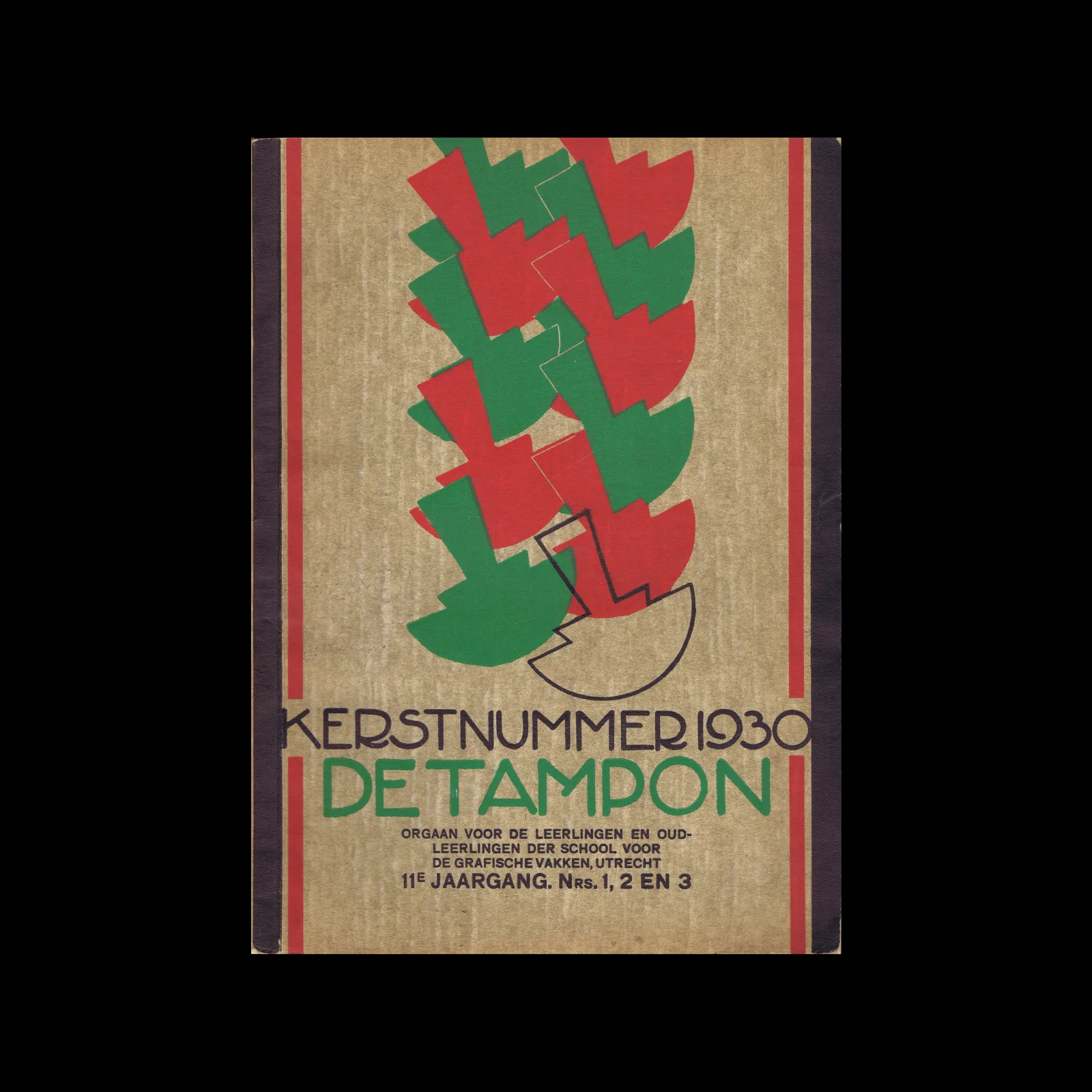 De Tampon, Kerstnummer 1930, School voor de Grafische Vakken, Utrecht, Vol 11 No. 01-03, Utrecht, 1930