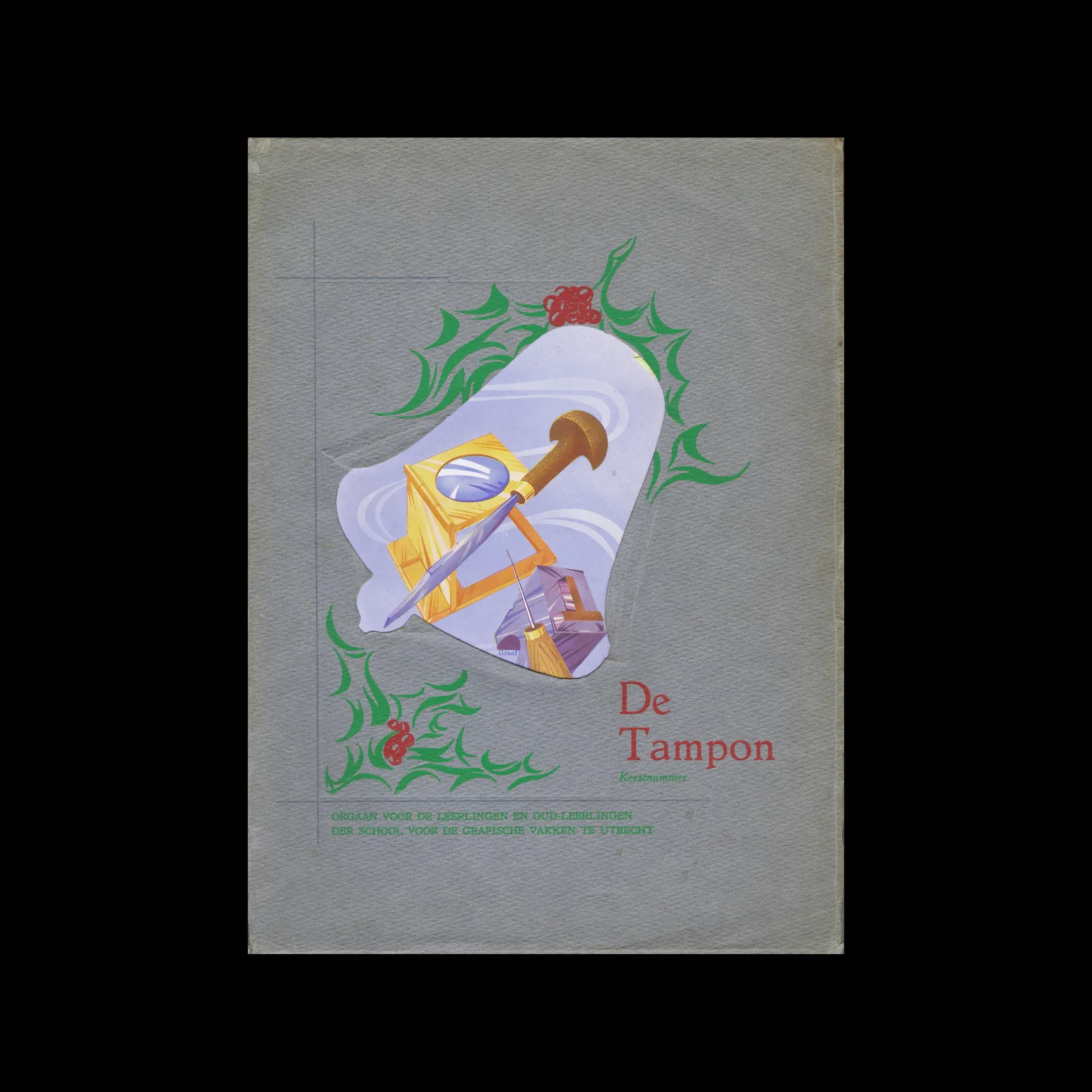 De Tampon, Kerstnummer 1948, School voor de Grafische Vakken, Utrecht, Vol 11 No. 01-03, Utrecht, 1948