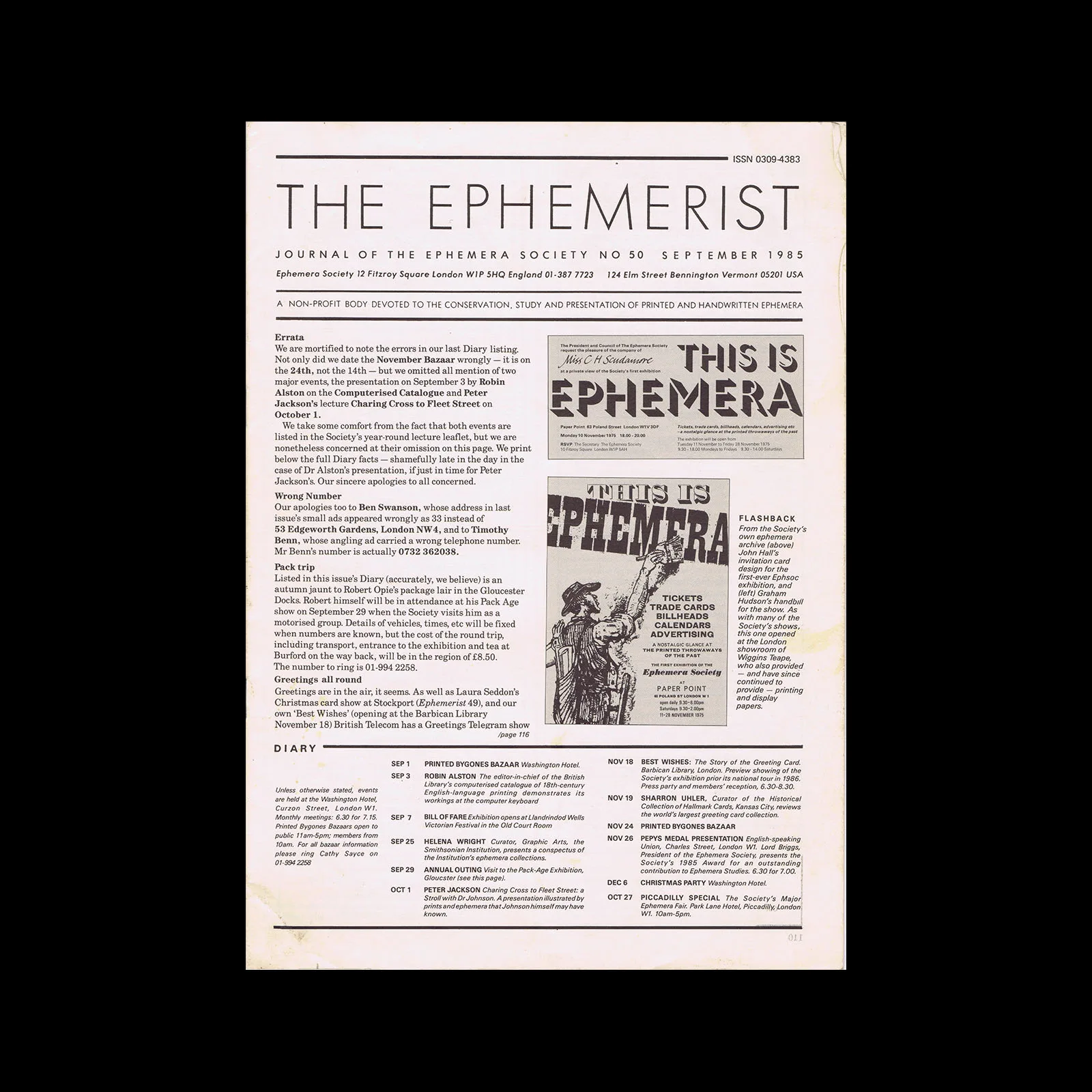 The Ephemerist, No 050, September 1985